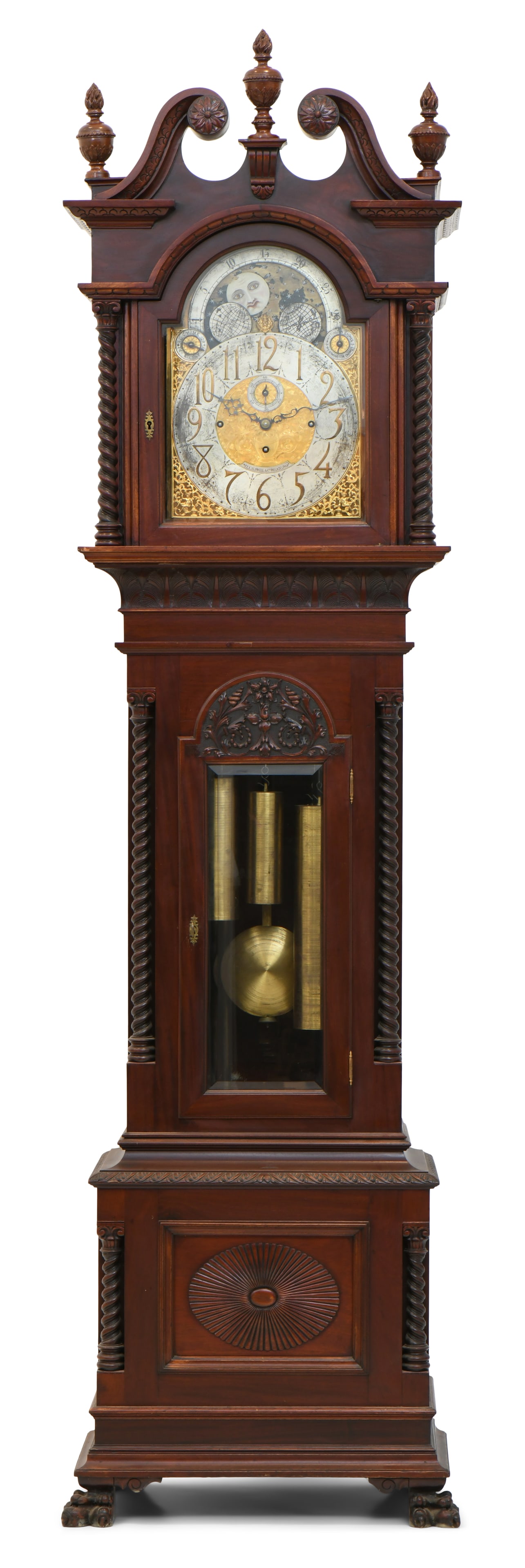 J.E. Caldwell & Co. Three-Weight Grandfather Clock (1 of 1)