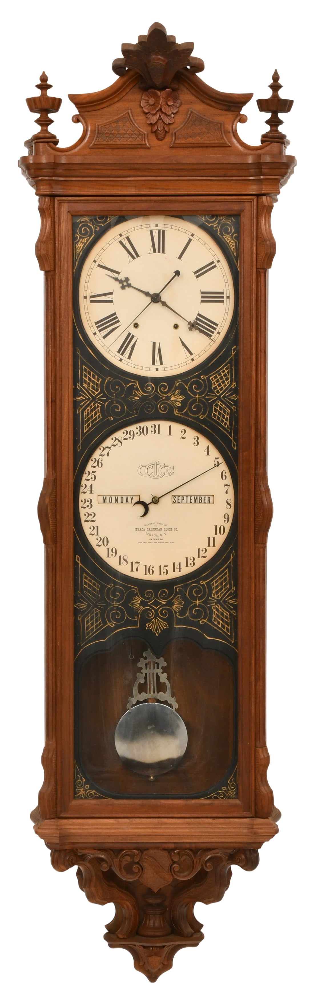 Leonard Bisby Reissue of an Ithaca Calendar Clock Co. "No. 1 Regulator" Wall Clock (1 of 1)