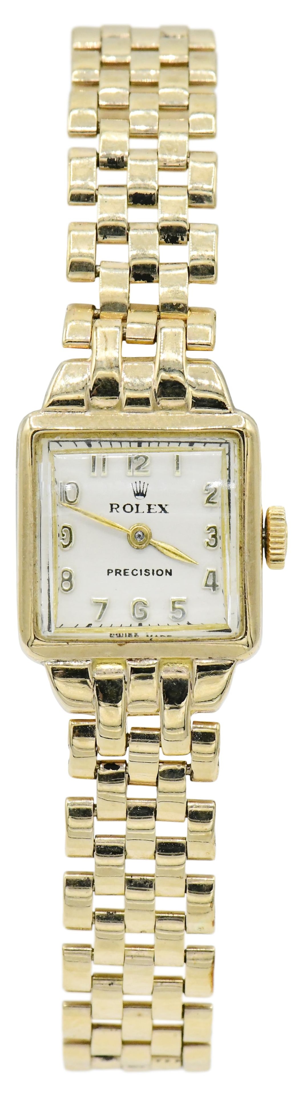 Rolex 9K Gold Ladies Wristwatch, Ref. 15719: Rolex 9K Gold Ladies Wristwatch, Ref. 15719Case: 9K GoldCase Width: 16mmDial: WhiteBracelet: 9K GoldReference Number: 15719Movement: ManualSigned: Case, dial and movementOther Notes: F