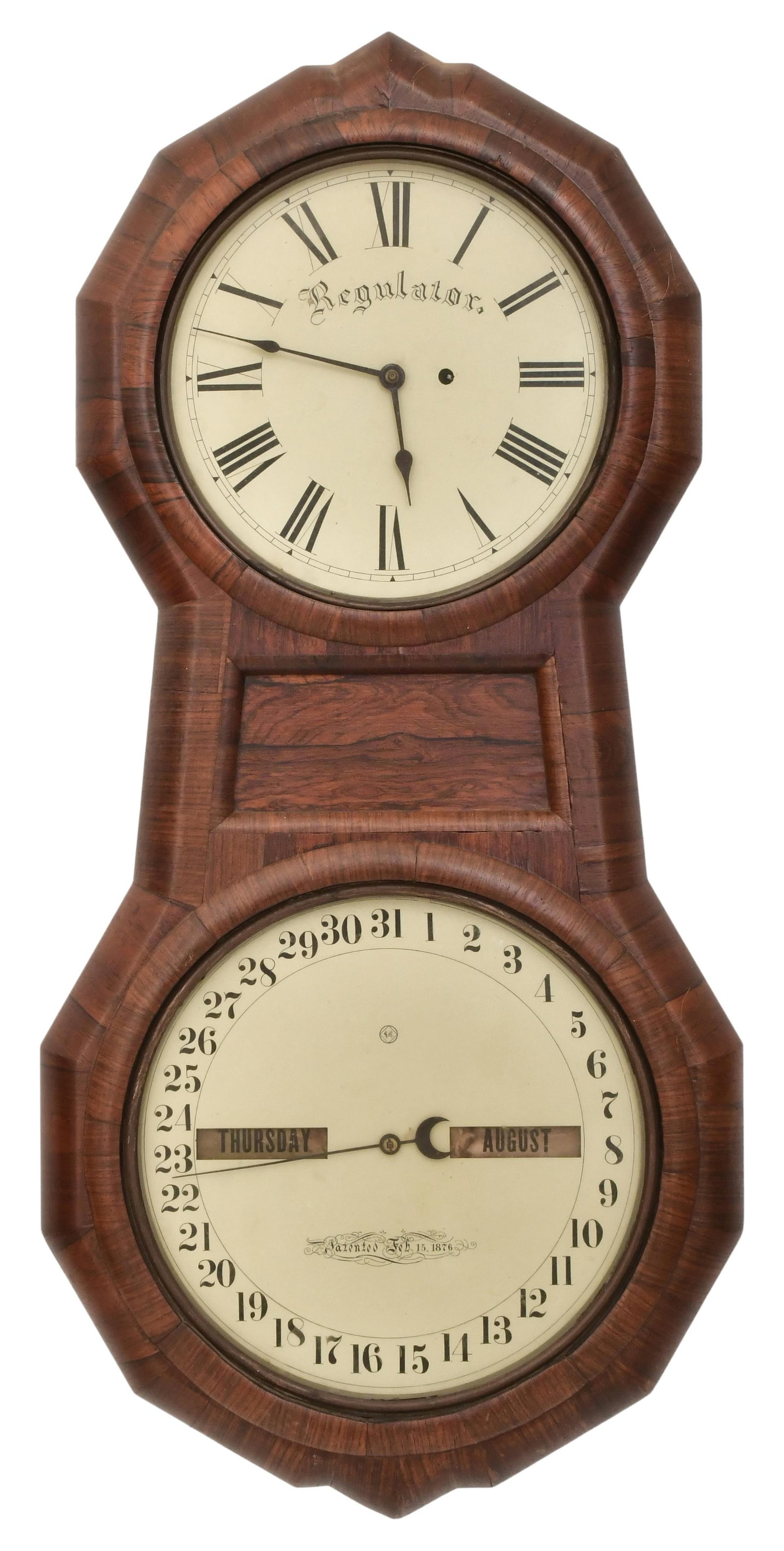 Seth Thomas "Office Calendar No. 1" Double Dial Wall Clock (1 of 1)