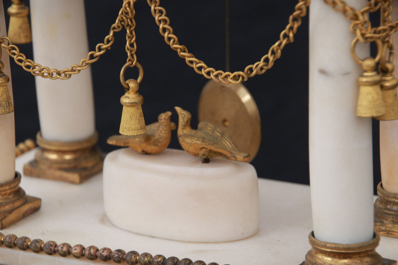 French Bronze & Alabaster Mantel Clock - 4