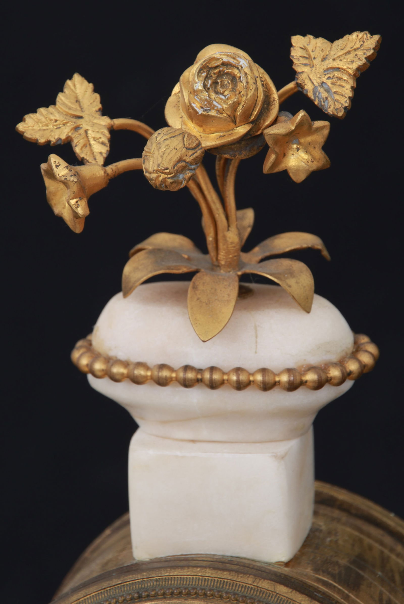 French Bronze & Alabaster Mantel Clock - 6