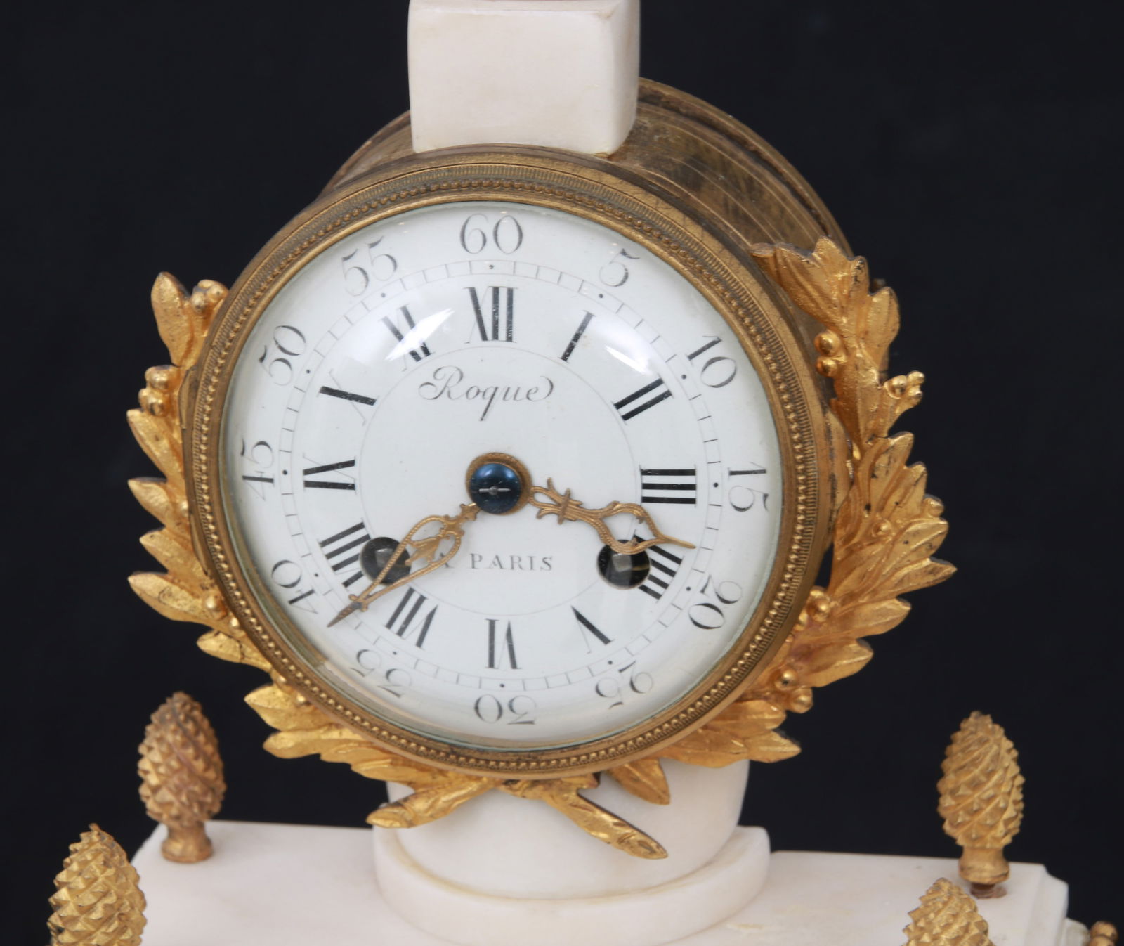French Bronze & Alabaster Mantel Clock - 7