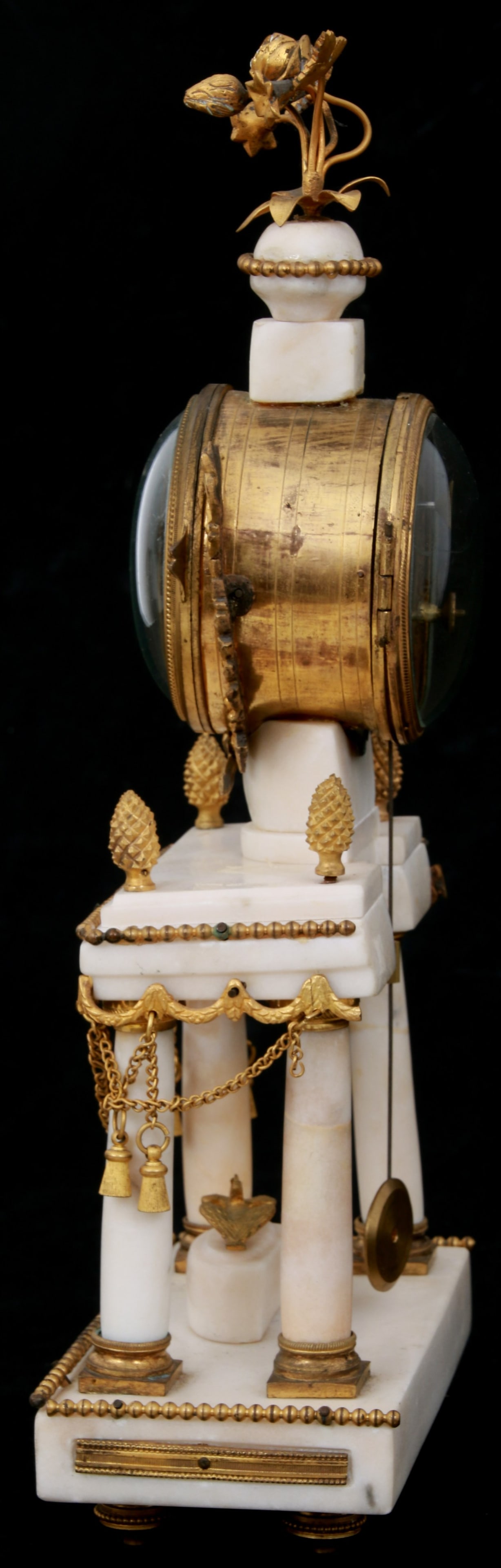 French Bronze & Alabaster Mantel Clock - 8