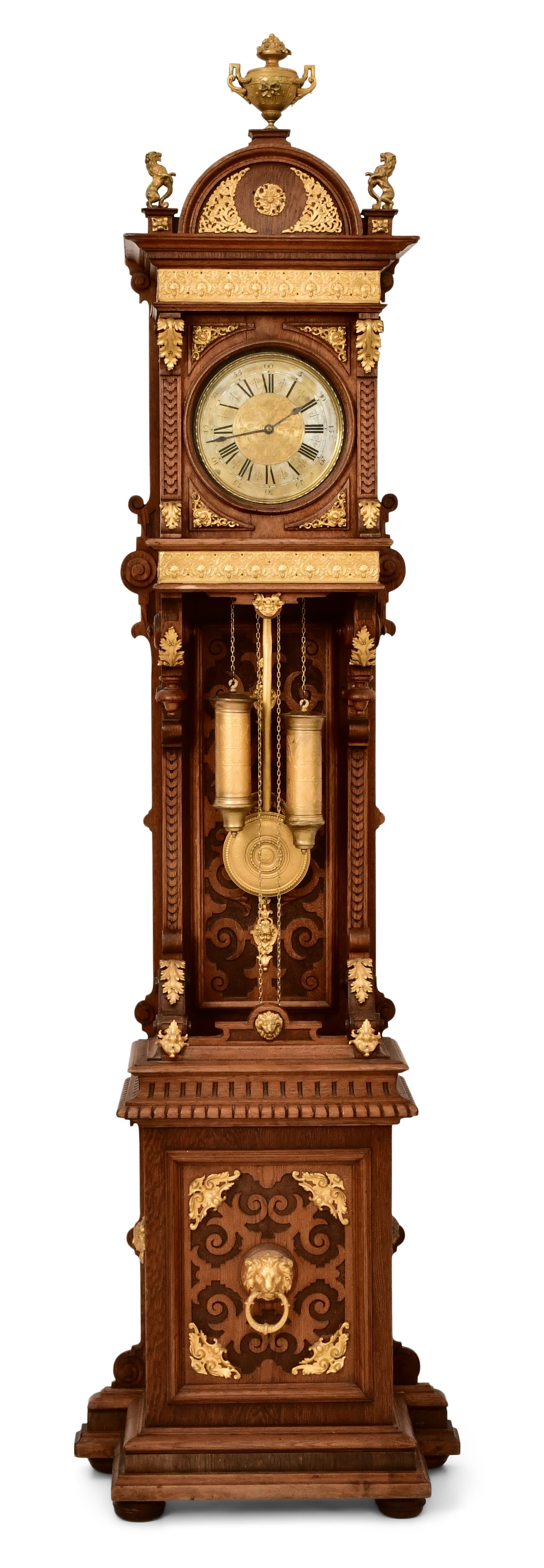 A European Brass-Mounted Oak Standing Clock (1 of 1)