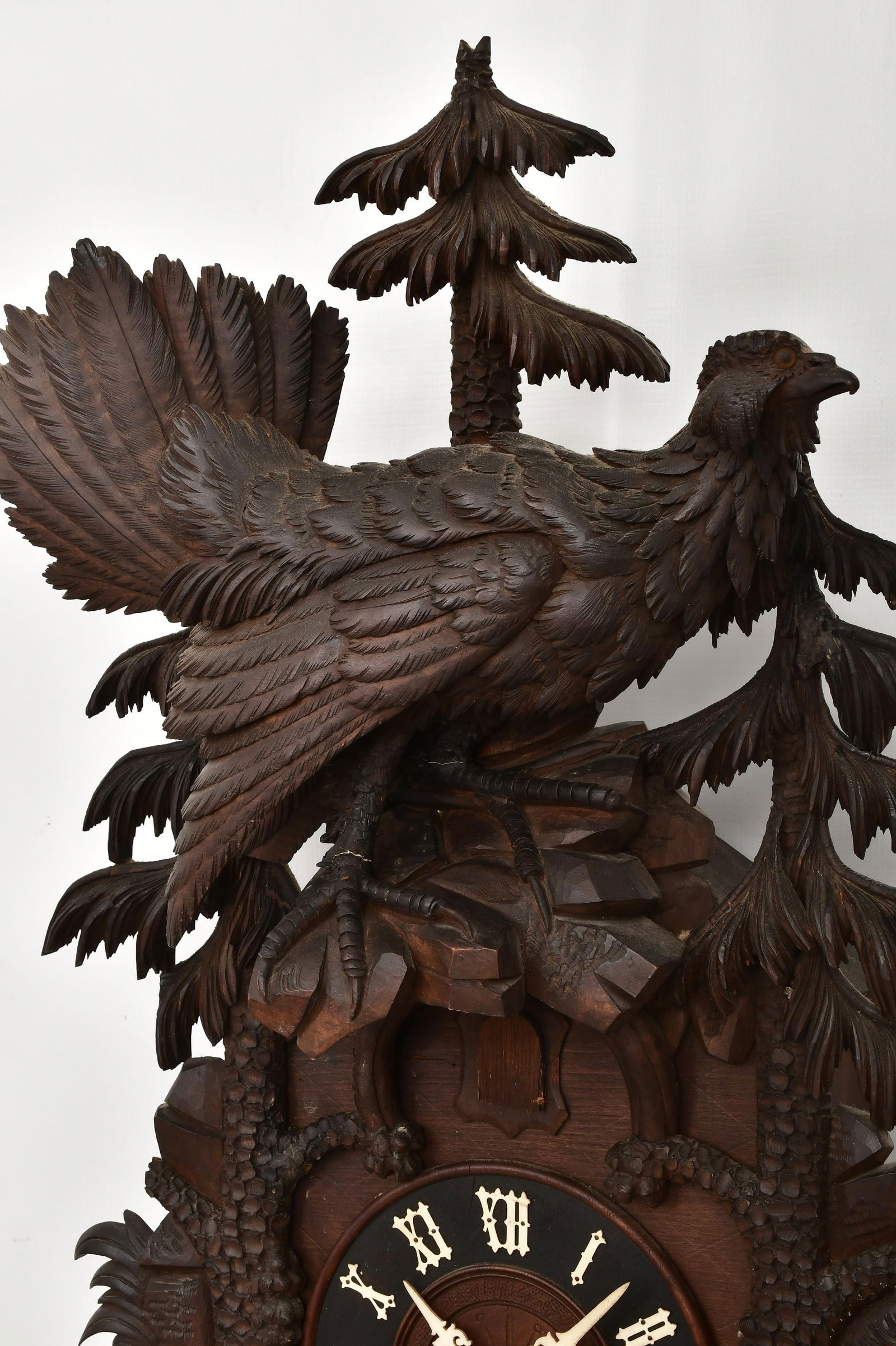 A Large Black Forest Carved Cuckoo Clock - 4