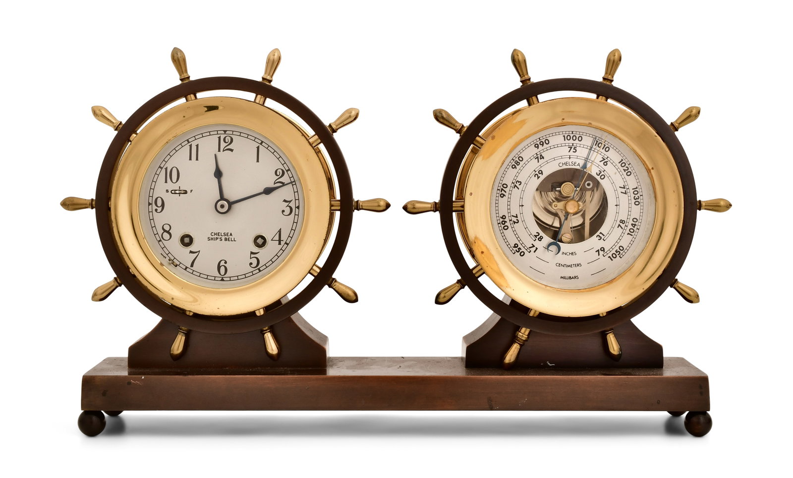Chelsea Clock Co. "Claremont" Ship's Bell Clock & Barometer Set (1 of 7)