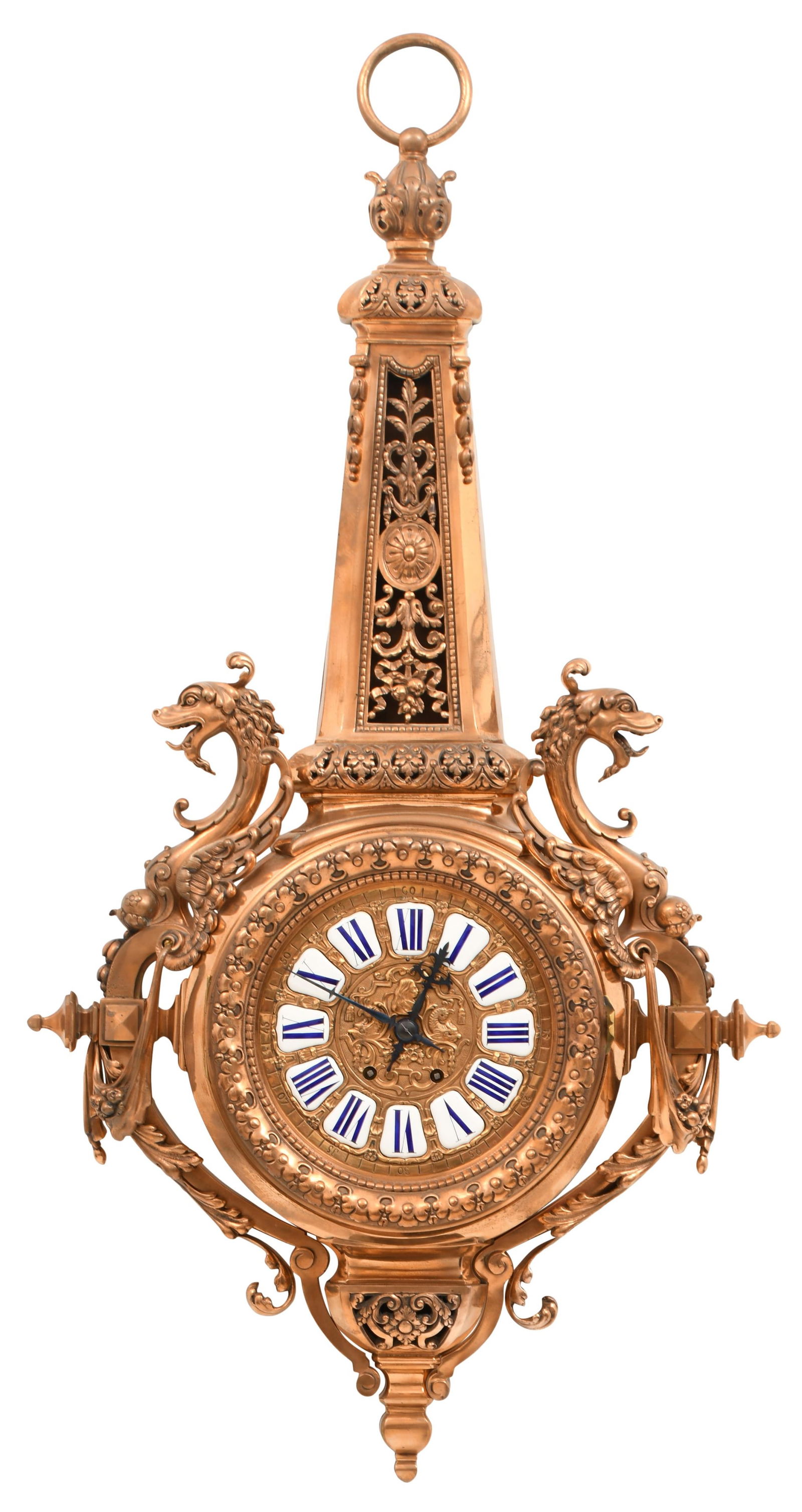 Large French Gilt Bronze Cartel Clock (1 of 1)