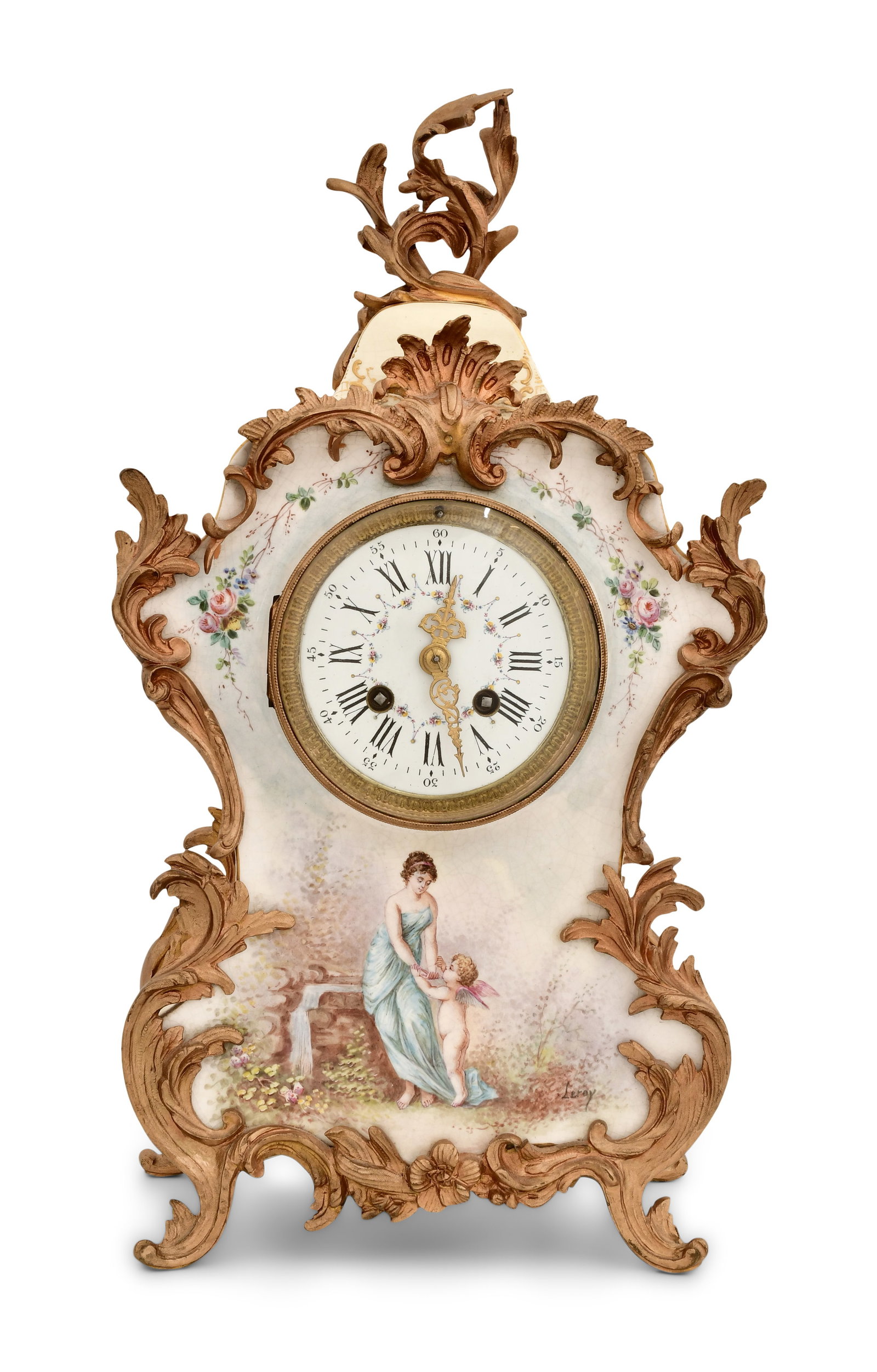French Bronze-Mounted Porcelain Mantel Clock (1 of 1)