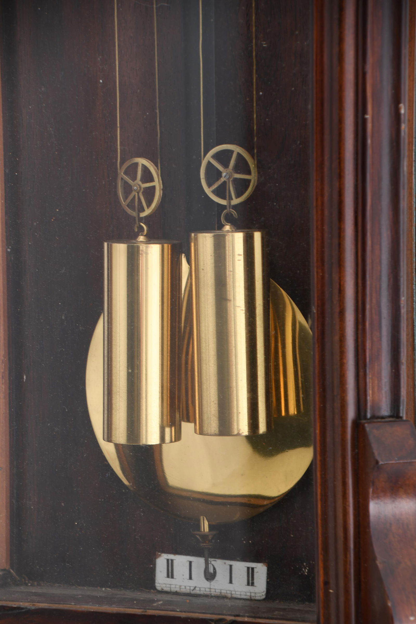 Vienna Two Weight Wall Regulator Clock - 4