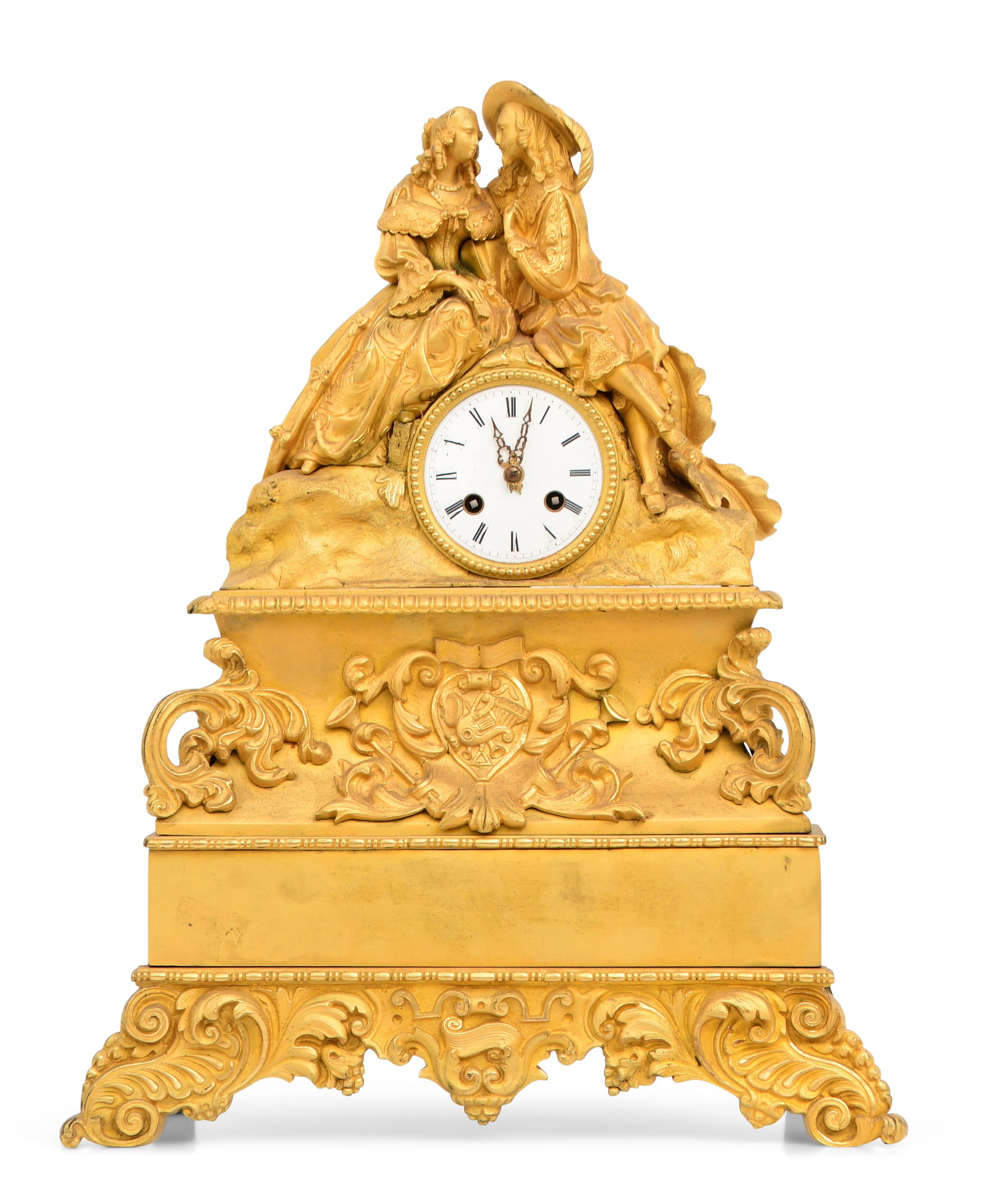 Charles X Gilt Bronze Mantel Clock (1 of 1)