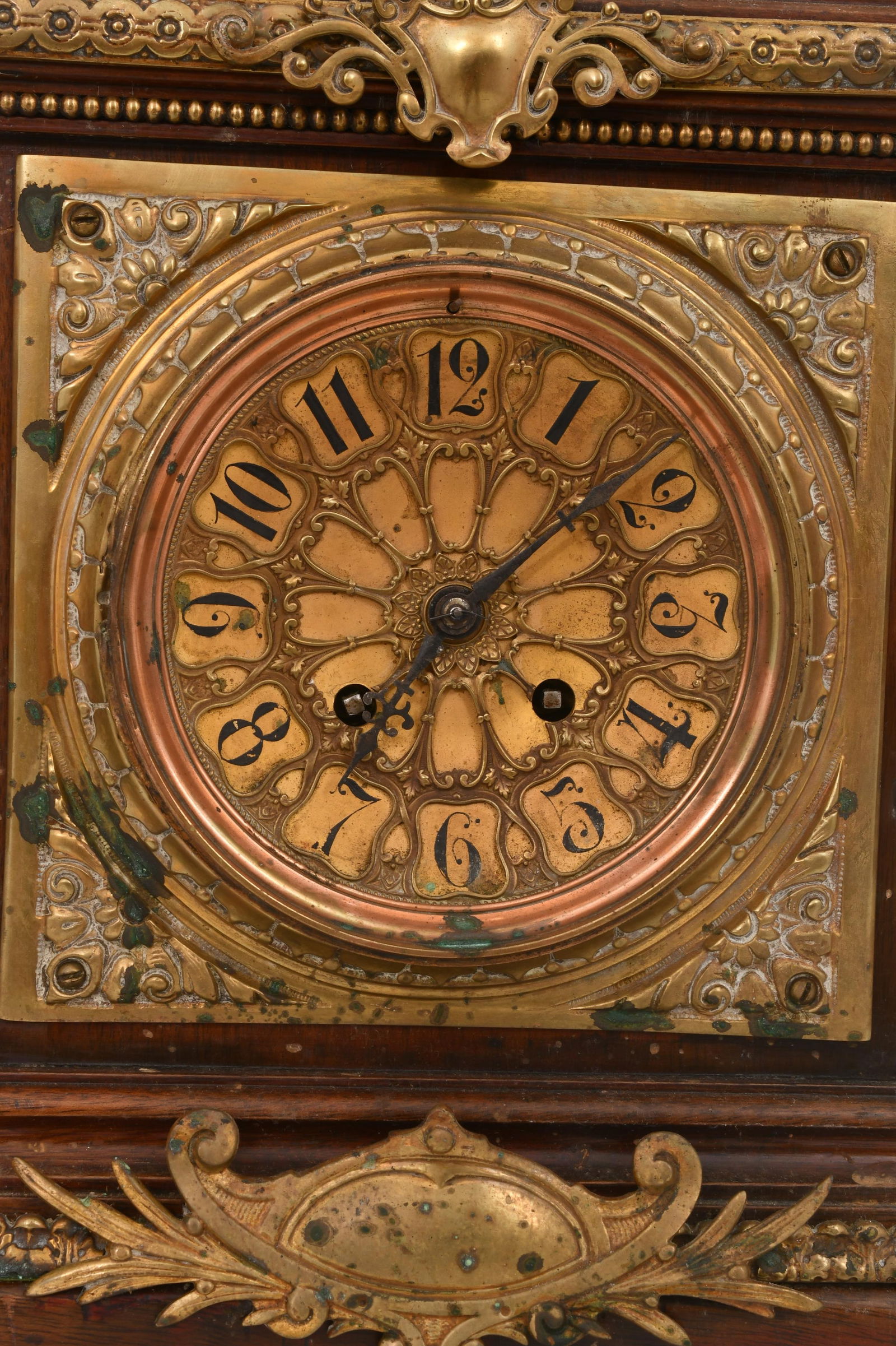 French Brass-Mounted Oak Bracket Clock - 5