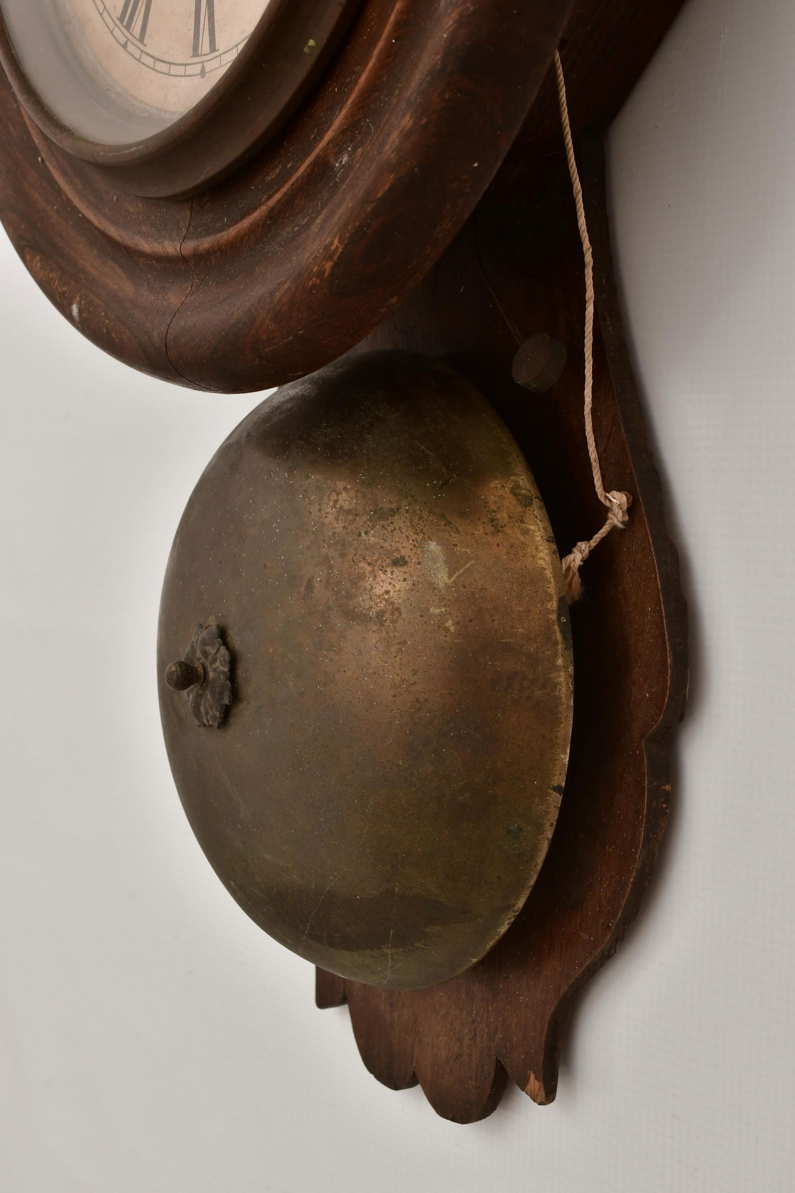 Walnut Wall Clock with Large Bell - 3