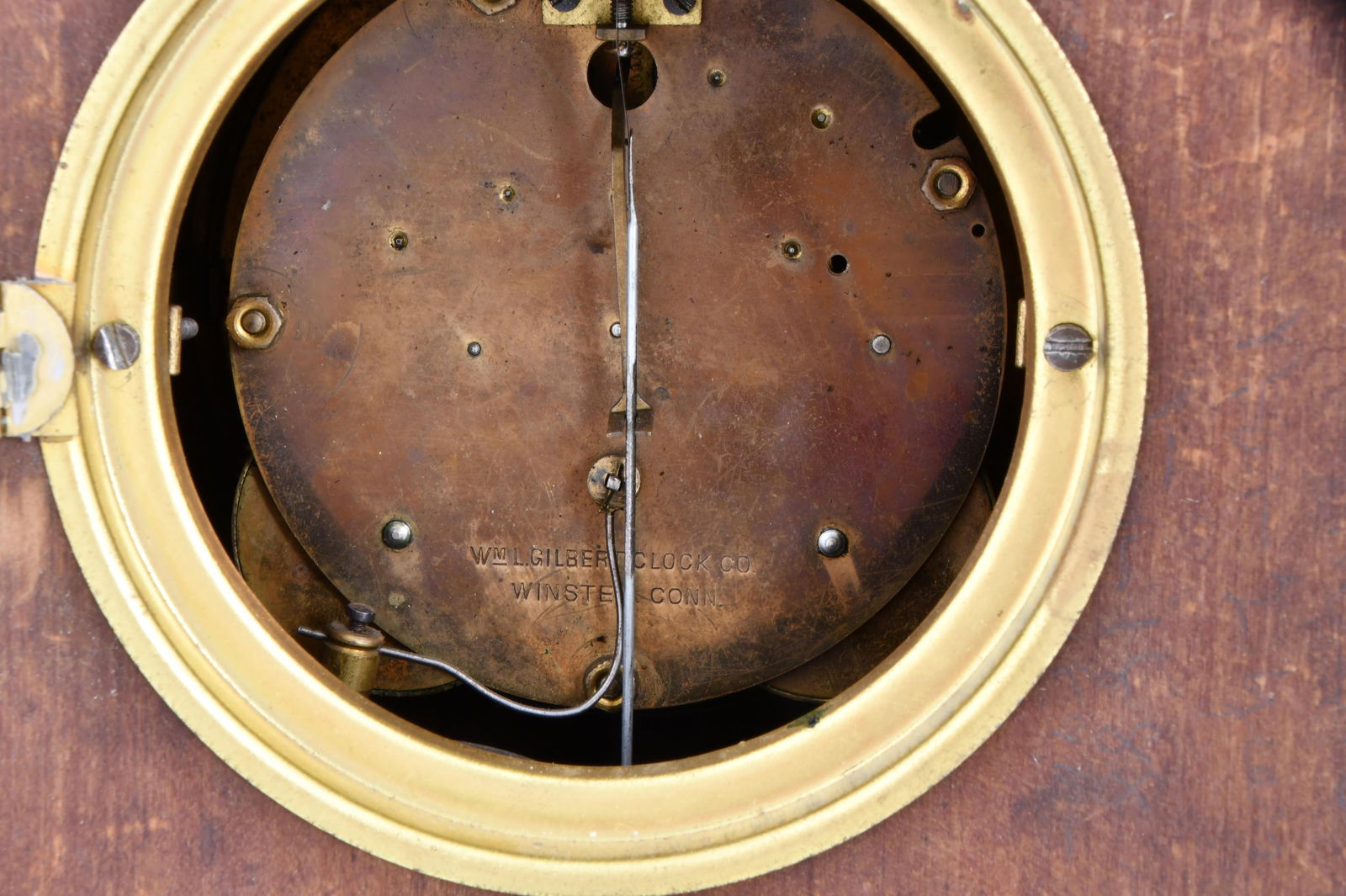 Gilbert Clock Co. Walnut Cabinet Clock - 6