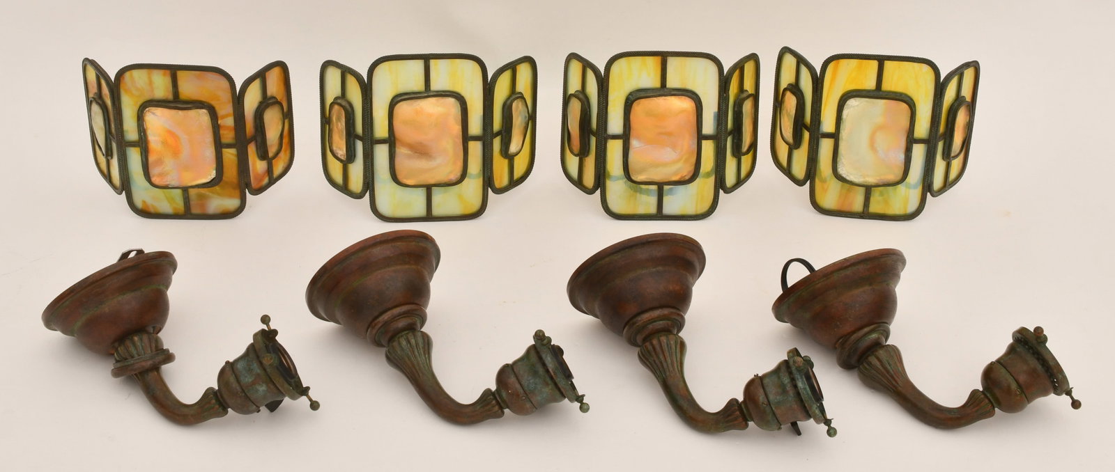 Tiffany Studios, Set of Four "Turtle-Back" Wall Sconces - 13