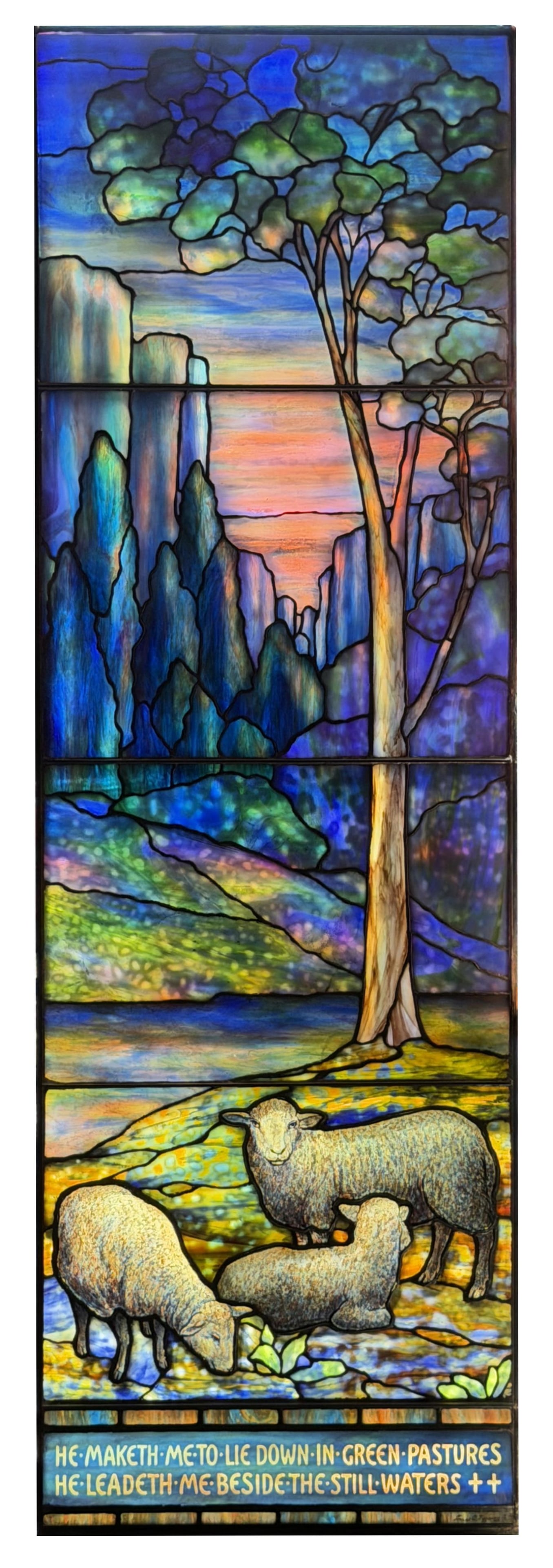 Tiffany Studios Landscape Window, Forest Hill Abbey, Forest Hill & Calvary Cemetery, Kansas City, (1 of 1)