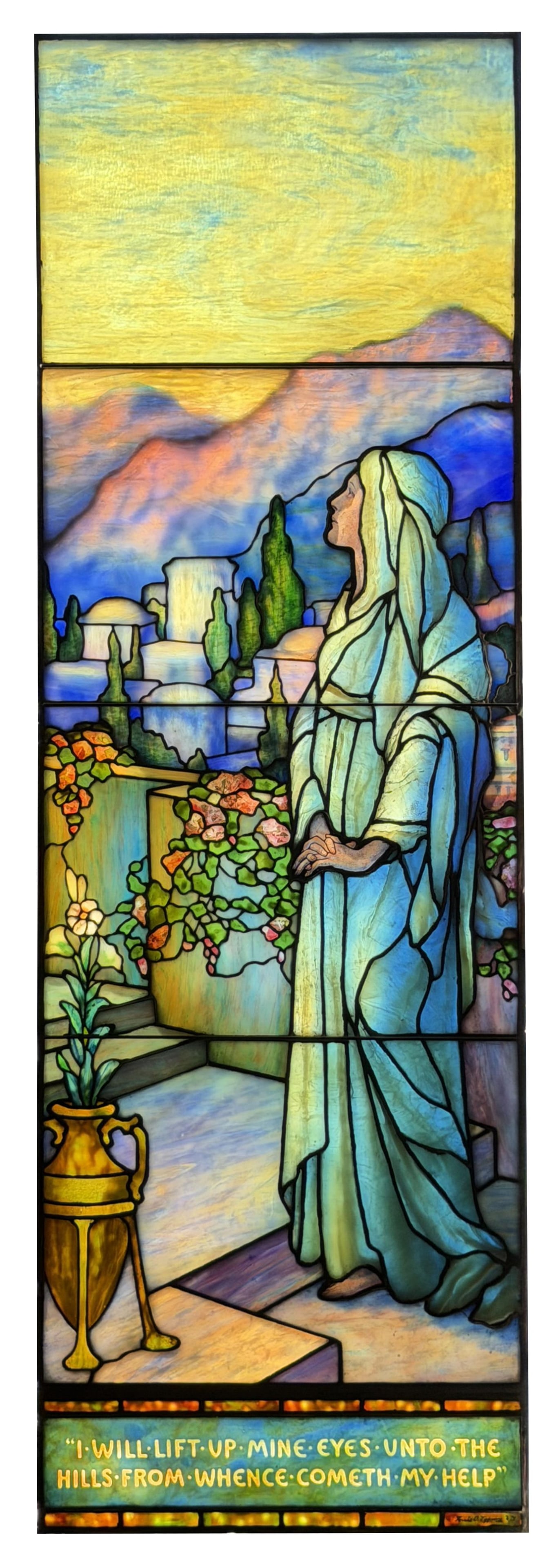 Tiffany Studios Figural Window, Forest Hill Abbey, Forest Hill & Calvary Cemetery, Kansas City, (1 of 15)