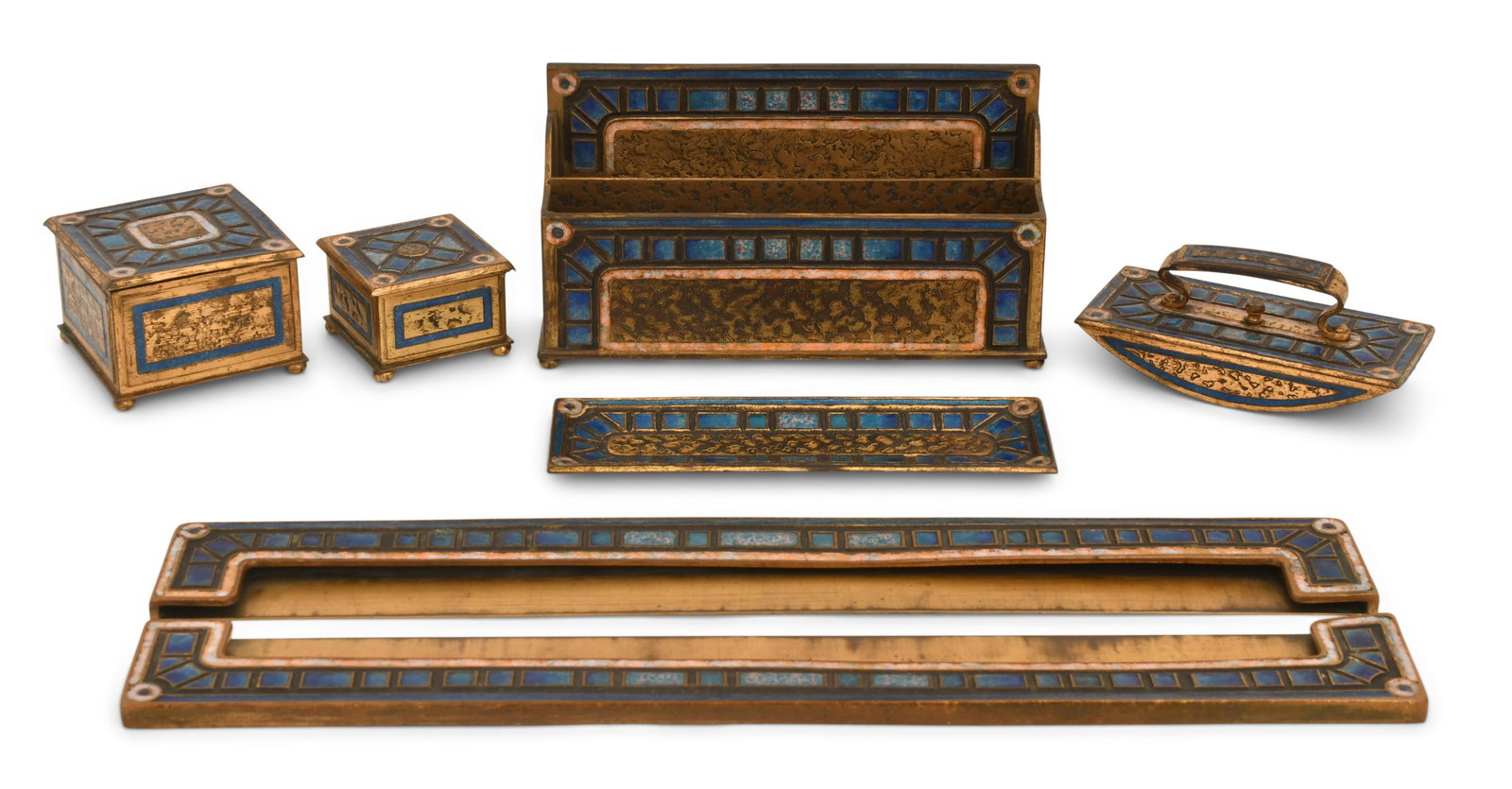 Tiffany Studios Six-Piece "Art Deco" Desk Set (1 of 1)