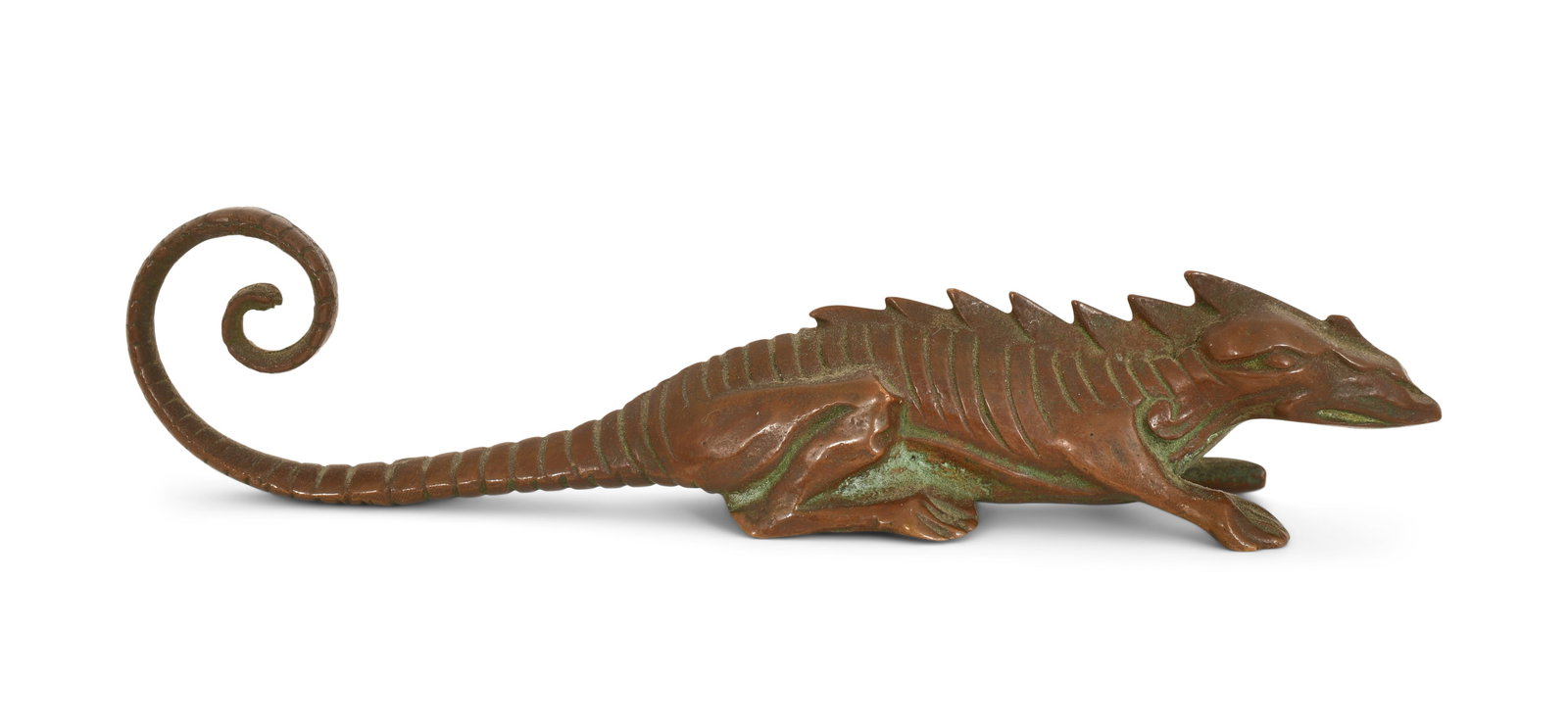 Tiffany Studios "Lizard" Paperweight: Tiffany Studios "Lizard" Paperweight circa 1910 patinated bronze impressed "Tiffany Studios, New York, 1105" 1 x 4 3/4 x 1 inches Provenance: Property from an Important Northeast Collection Other