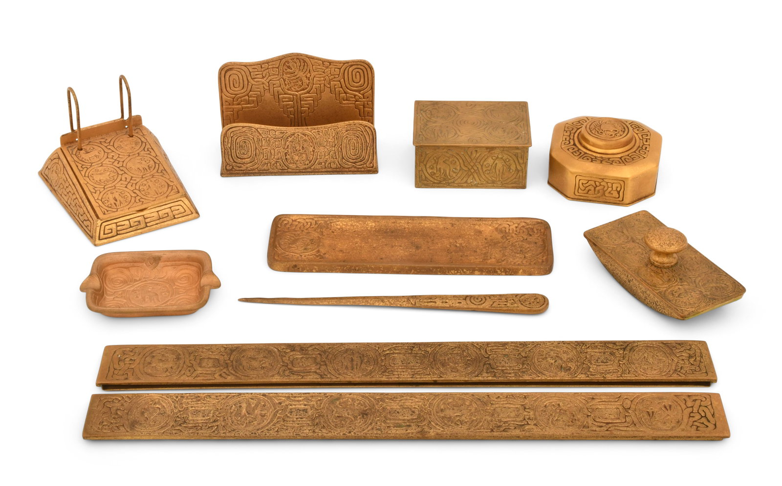 Tiffany Studios "Zodiac" Nine-Piece Desk Set (1 of 1)