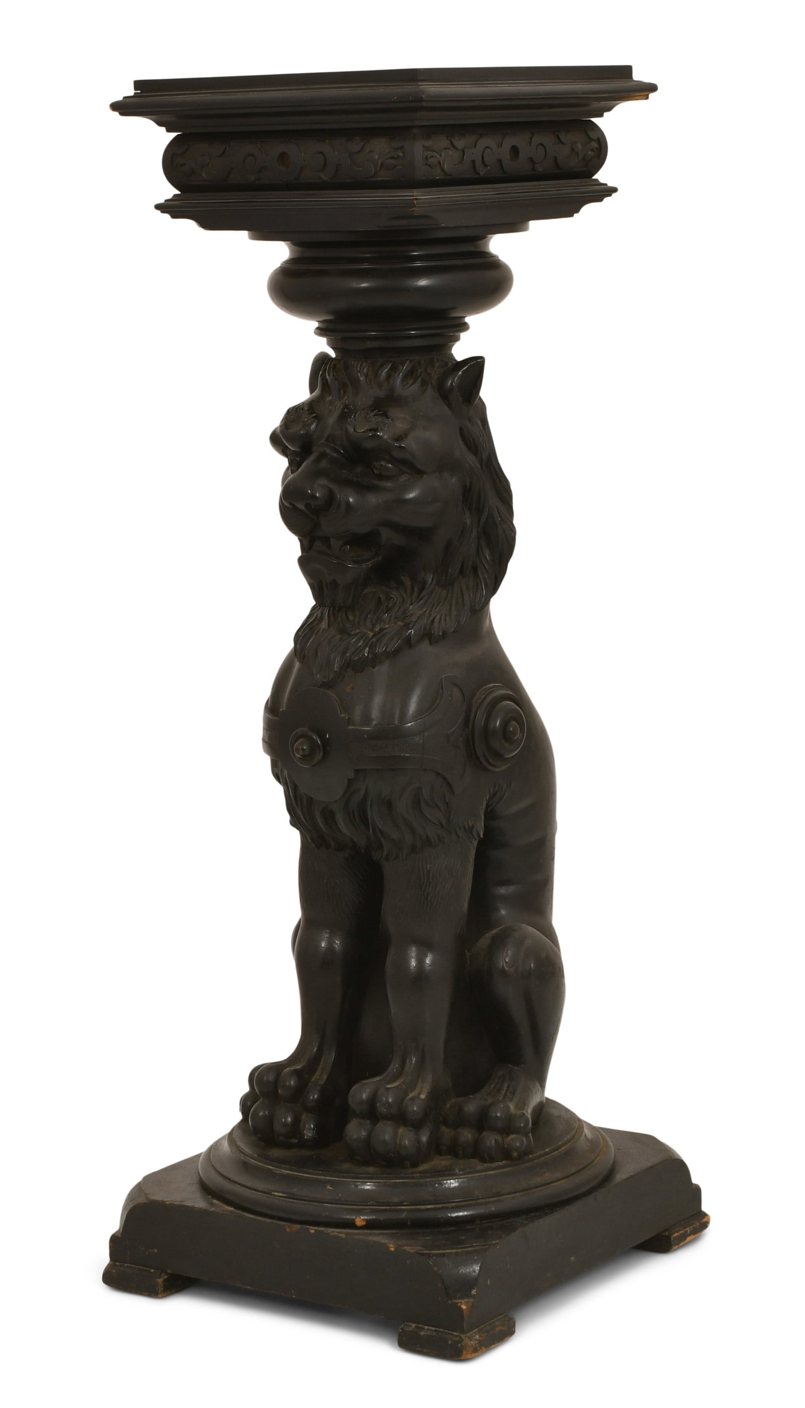 A Large American Victorian Ebonized Wood Griffin Pedestal: A Large American Victorian Ebonized Wood Griffin Pedestal circa 1885 49 1/2 x 18 1/2 x 19 inches