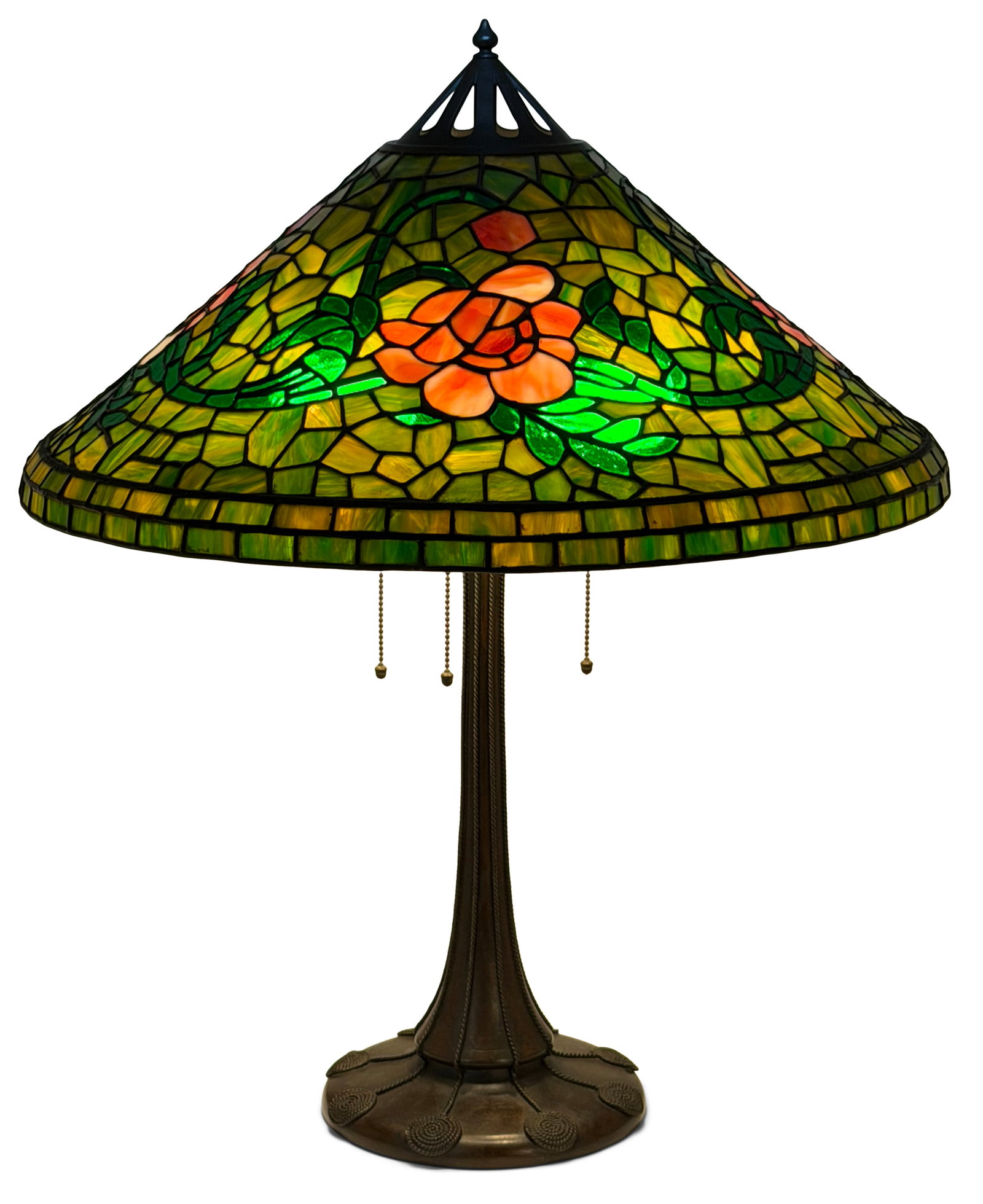 Handel Leaded Glass Floral Table Lamp (1 of 7)