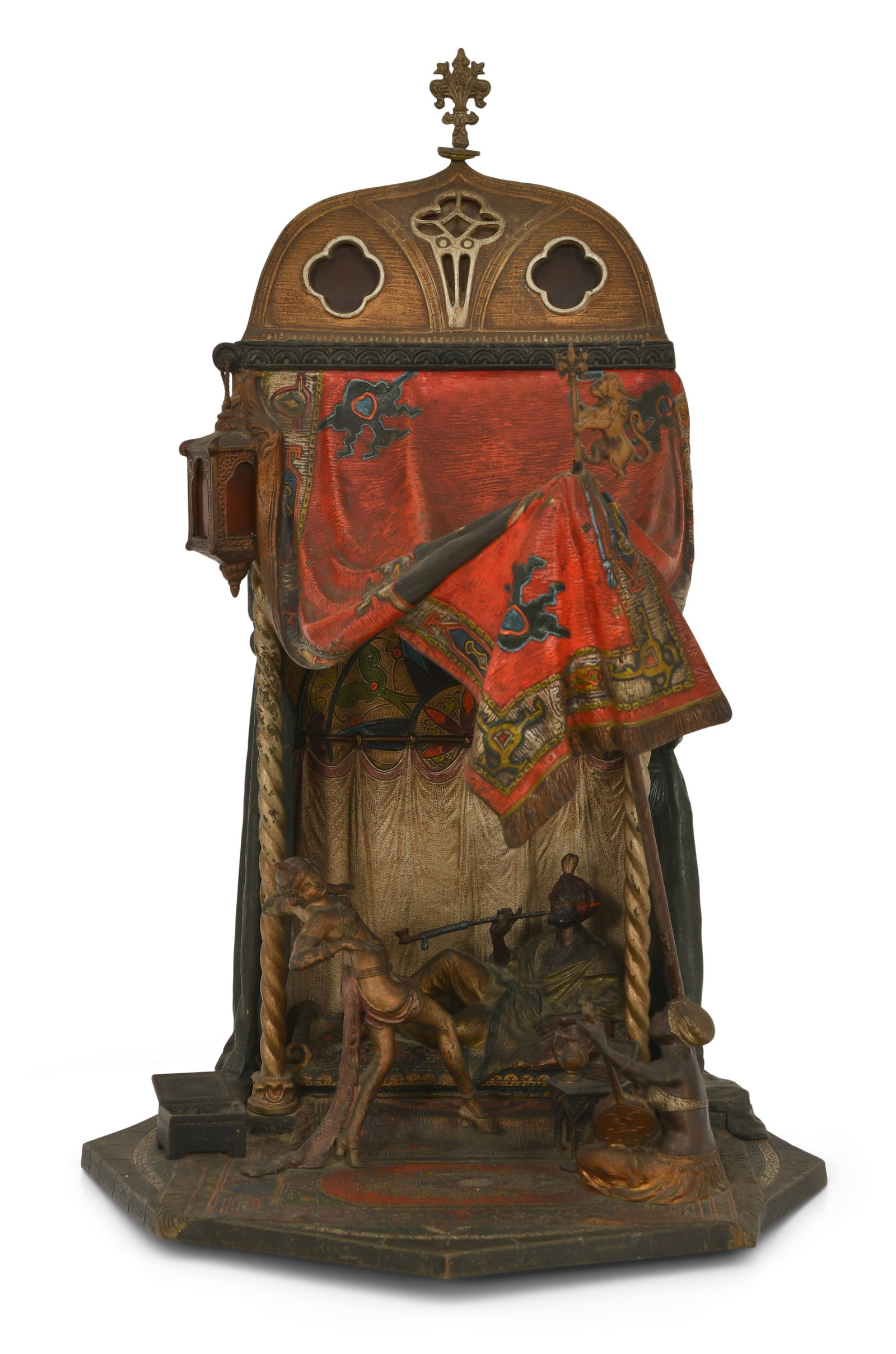 Bruno Zach (K. Salat), (Austrian, 1891-1945), Cold-Painted Bronze Orientalist Lamp (1 of 10)