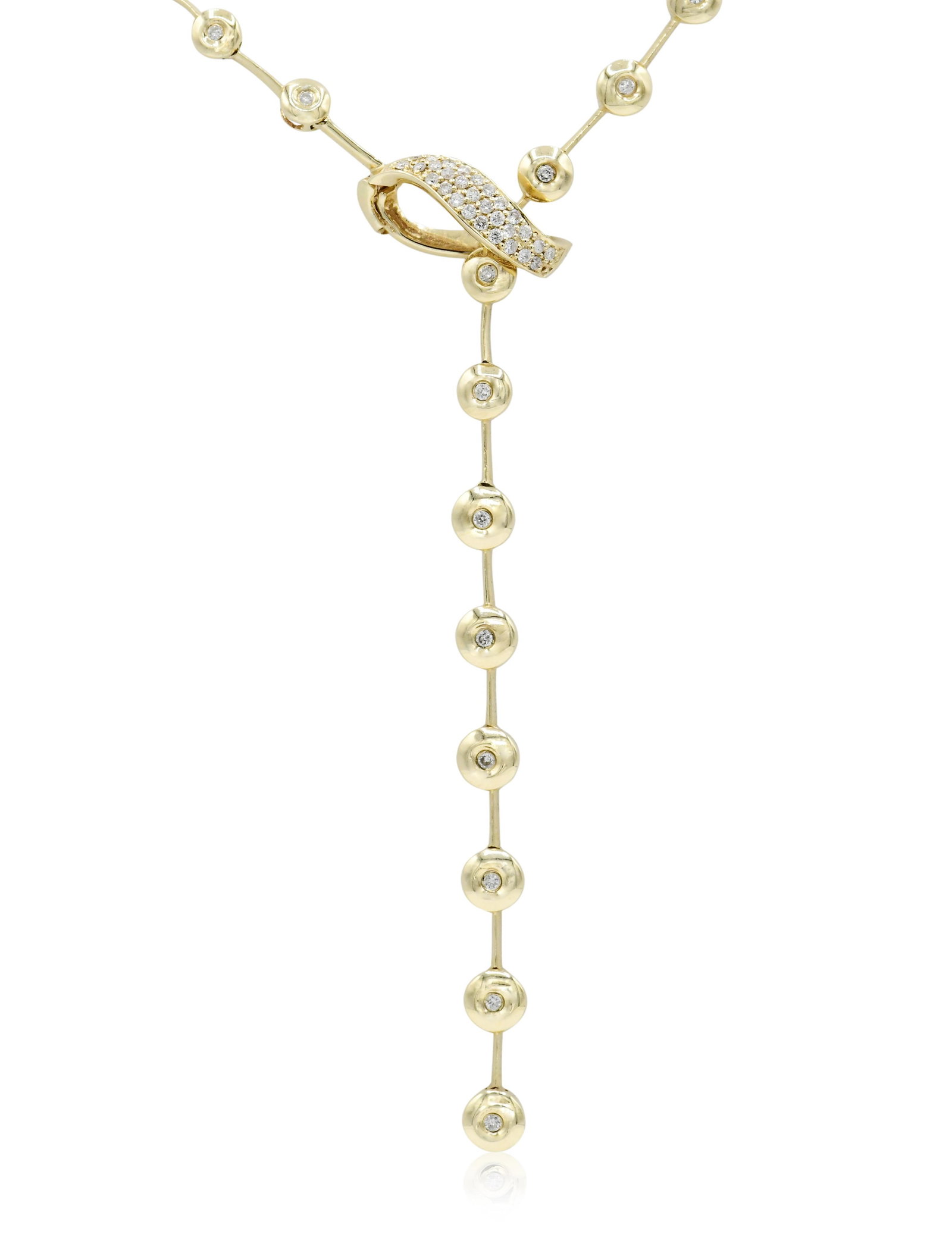 14K Yellow Gold & 1.10 Carat Diamond Adjustable Necklace (1 of 1)