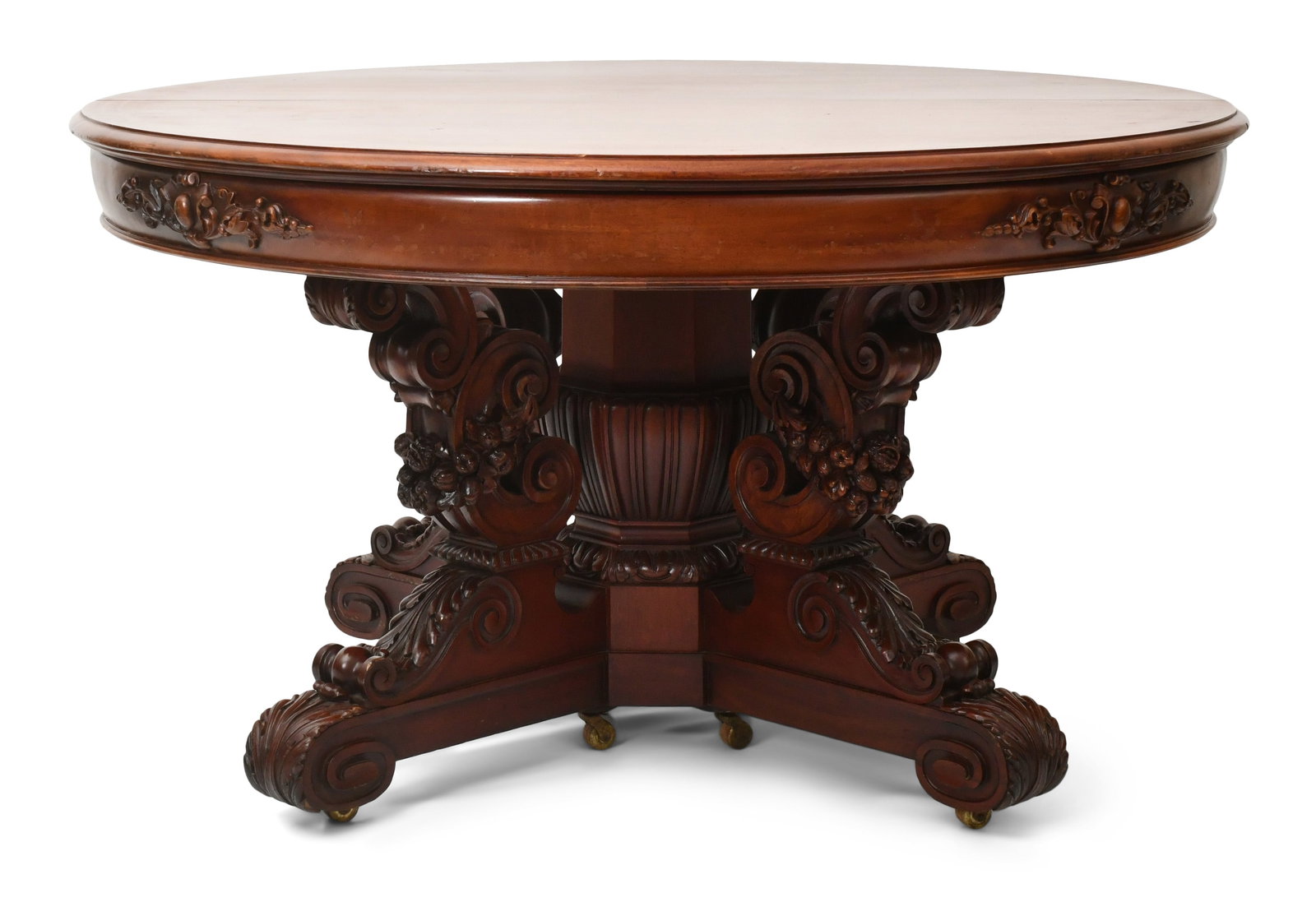 American Carved Mahogany Banquet Table (1 of 1)