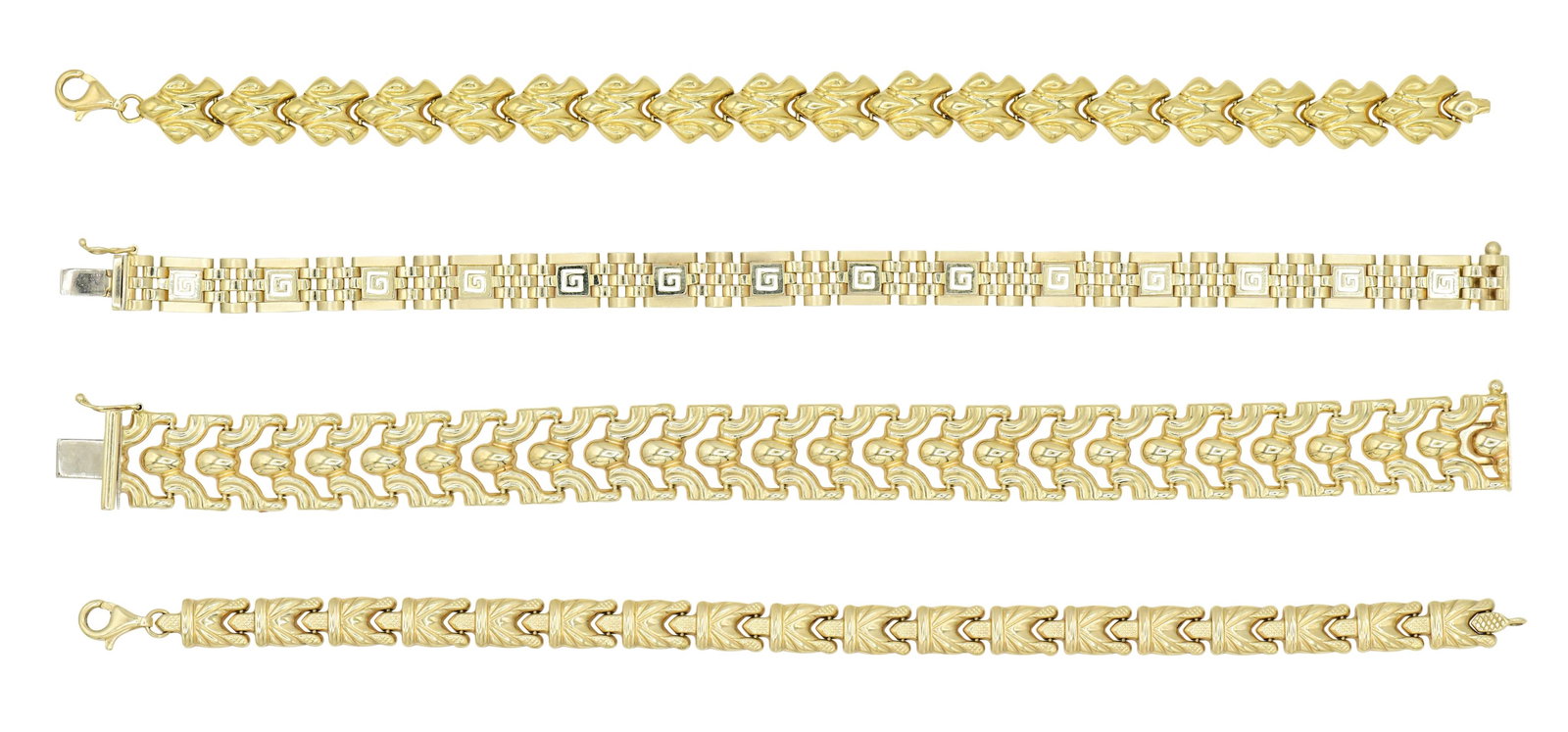 Group of Four Yellow Gold Bracelets (1 of 1)