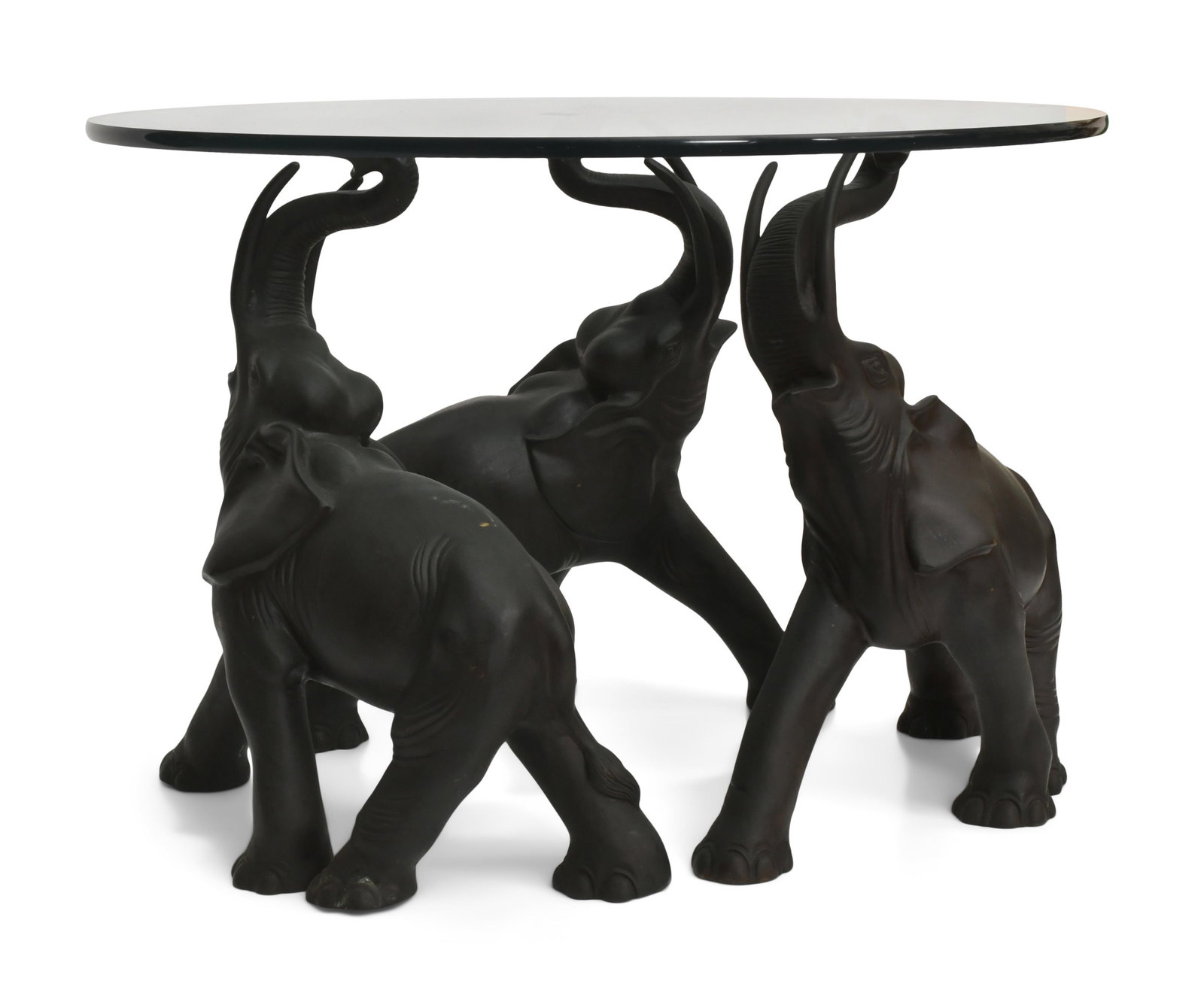 A Bronze Elephant Table with Glass Top (1 of 1)