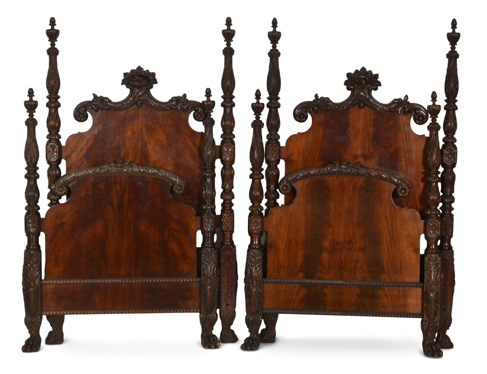 A Pair of American Federal Style Mahogany Poster Beds (1 of 1)