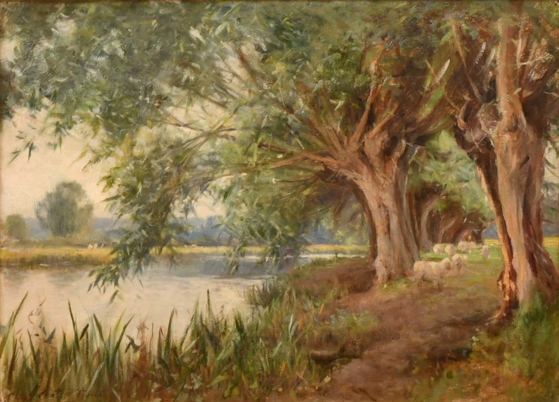 Charles Carter Read (British, fl. 1882-1907), "Under the Willow on the Avon" - 2