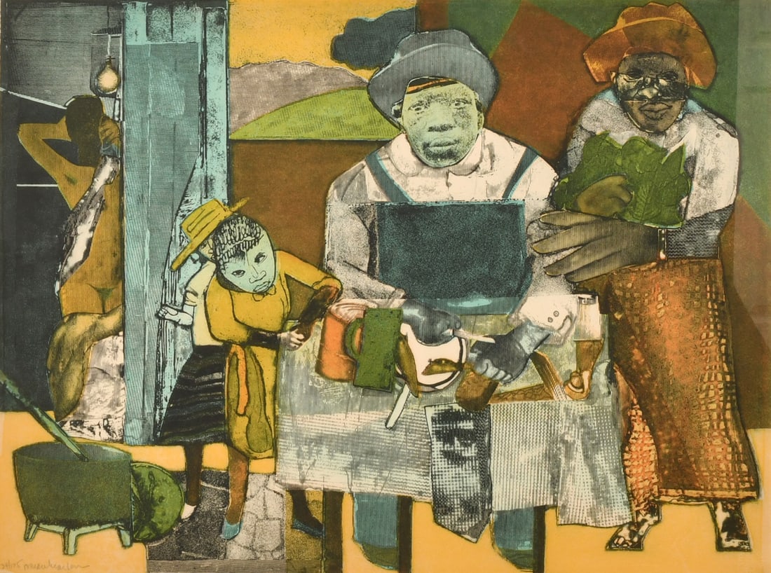 Romare Bearden (American, 1911-1988), "The Family" (1975) (1 of 1)