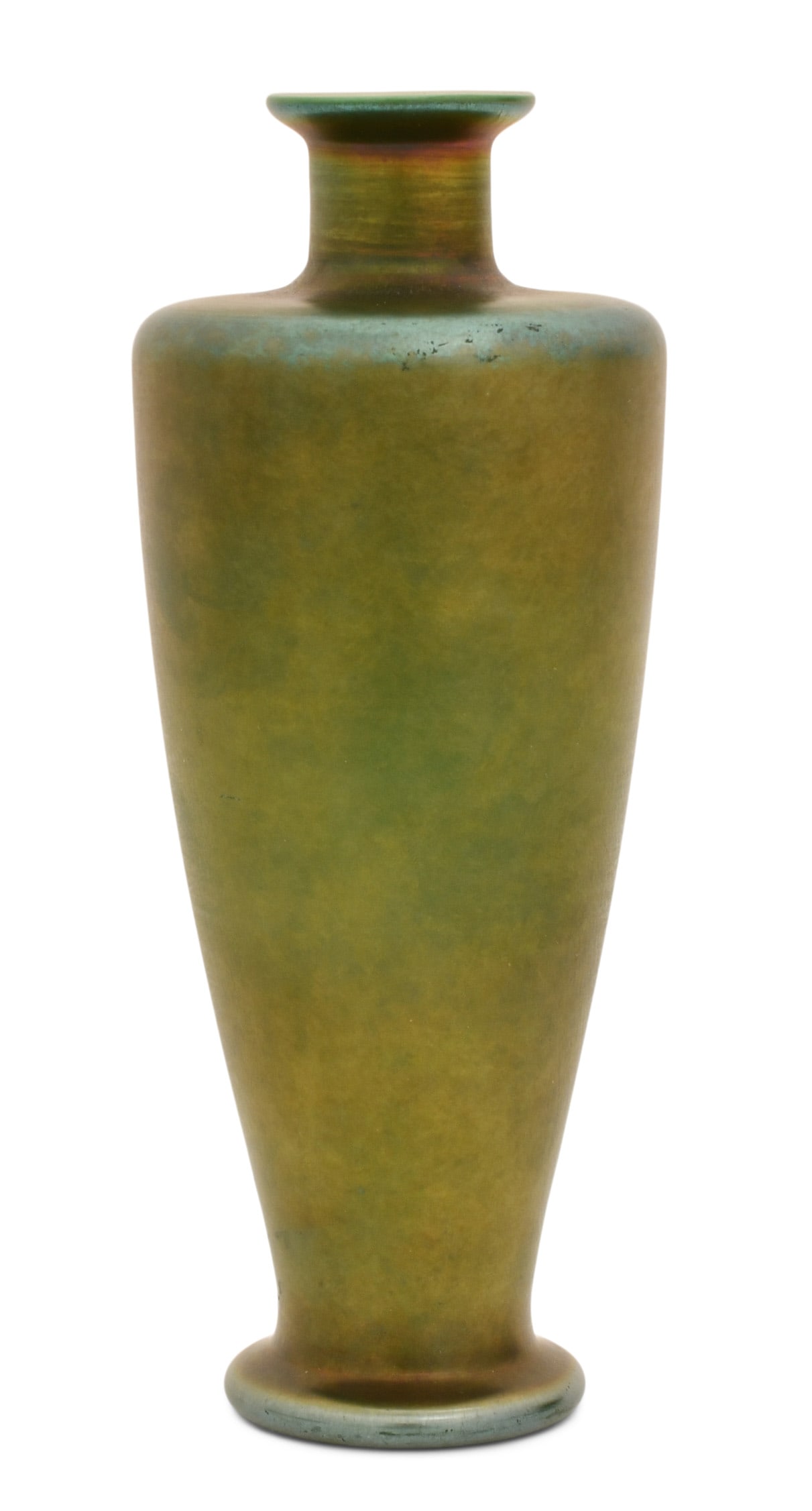 Tiffany Studios Favrile Glass Vase: Tiffany Studios Vase circa 1910 favrile glass engraved "L.C. Tiffany - Inc., Favrile, 6474N" 8 x 3 1/4 inches Provenance: Private Collection, New York Other Notes: Fontaine's Auction Gallery can