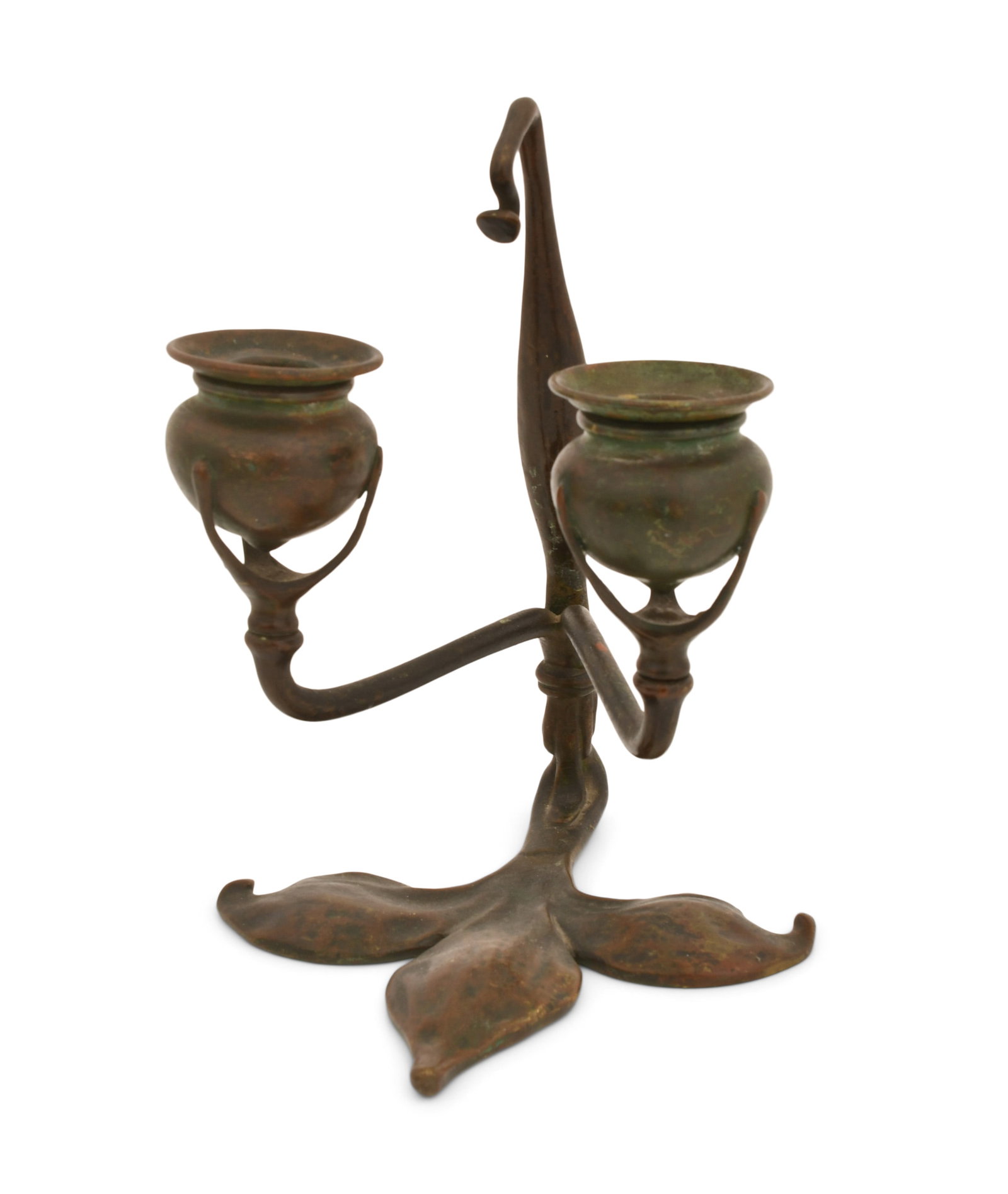 Tiffany Studios "Fleur de Lis" Double Candlestick - 2