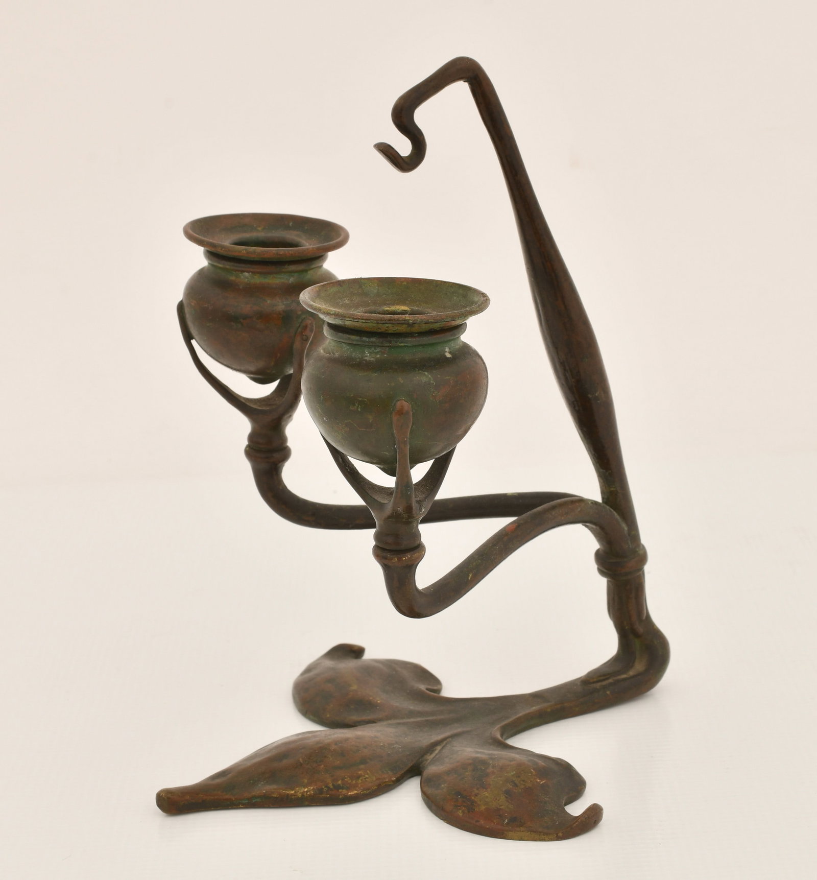 Tiffany Studios "Fleur de Lis" Double Candlestick - 4