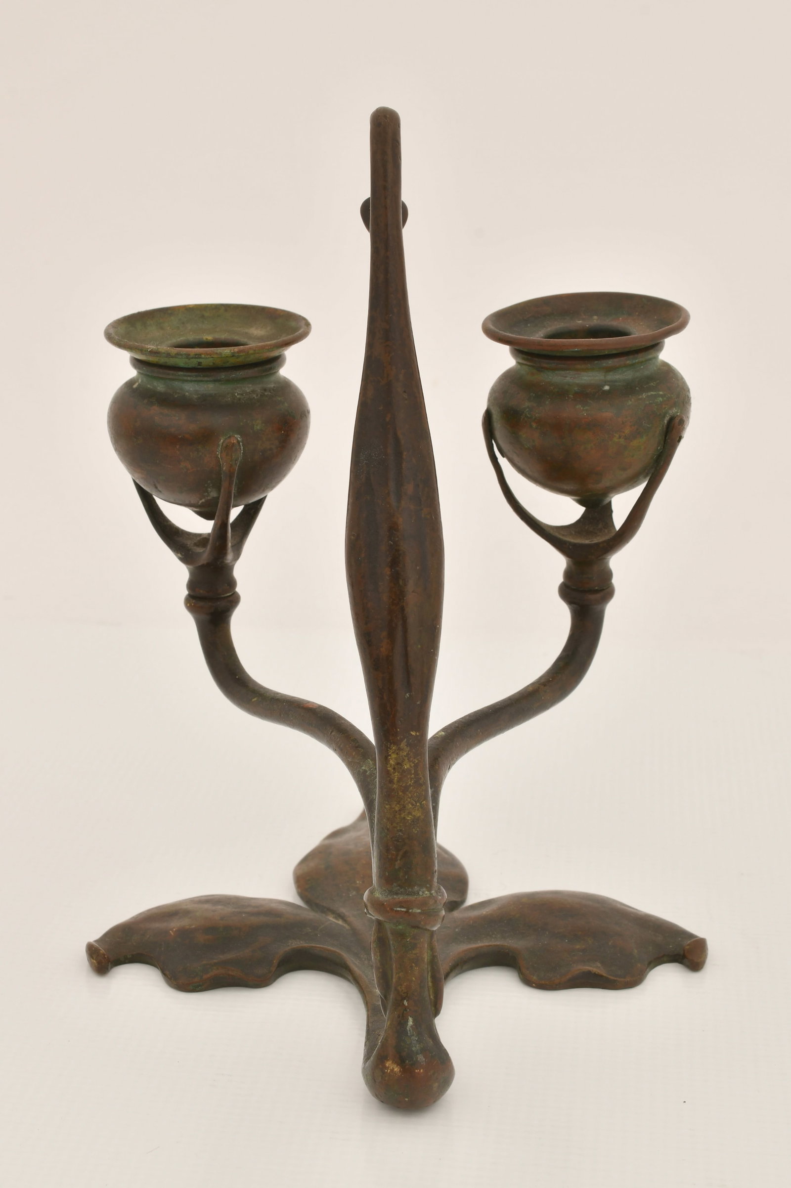 Tiffany Studios "Fleur de Lis" Double Candlestick - 5