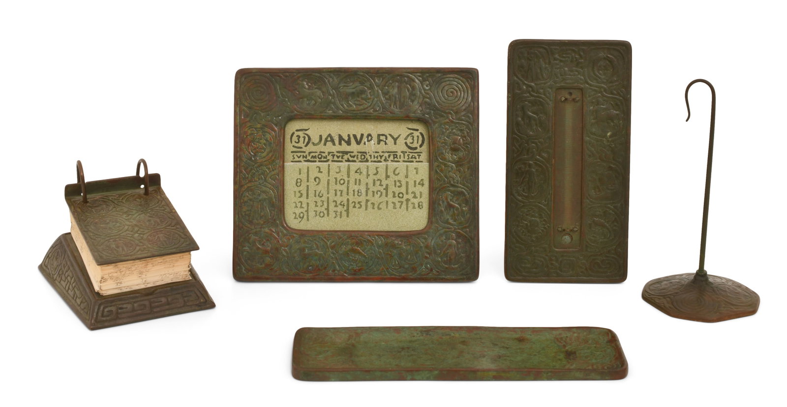 Tiffany Studios "Zodiac" Five-Piece Desk Set (1 of 1)