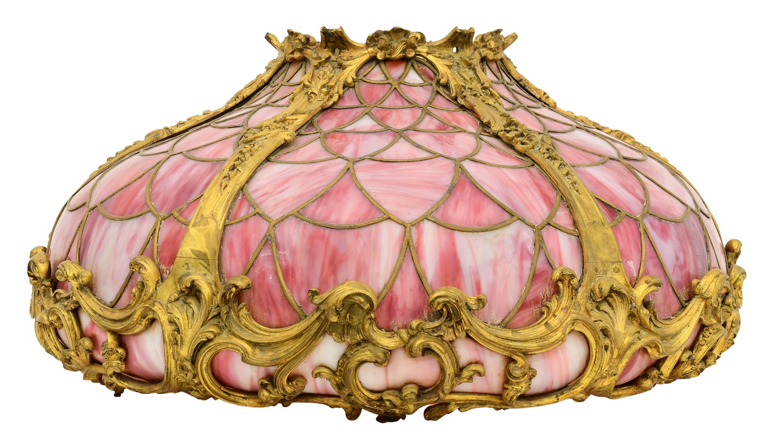 A Large American Leaded Glass & Gilt Bronze Chandelier: A Large American Leaded Glass & Gilt Bronze Chandelier early 20th century 14 1/2 x 31 inches Provenance: Private Collection, New York