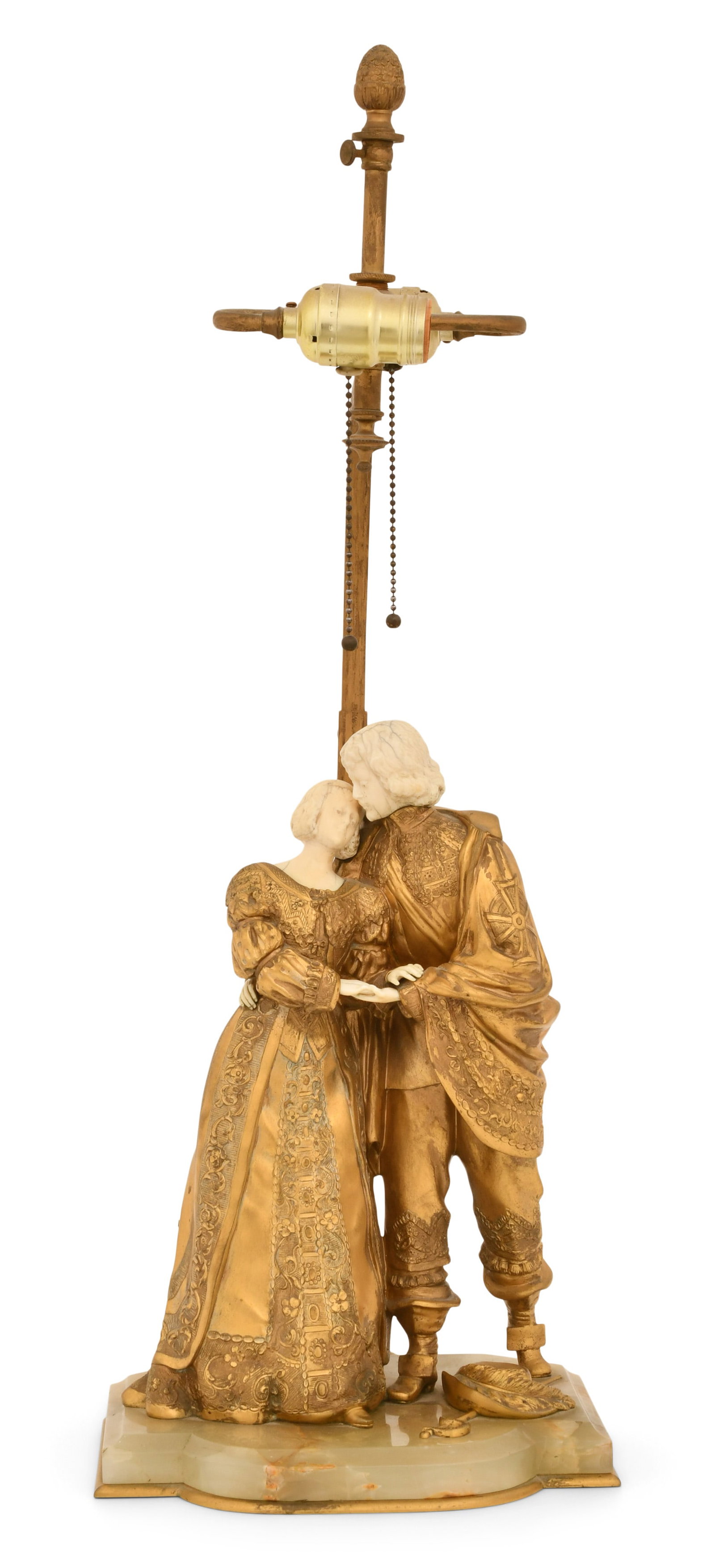René-Paul Marquet (French, 1875-1939), Sculptural Lamp of a Man & Woman (1 of 7)