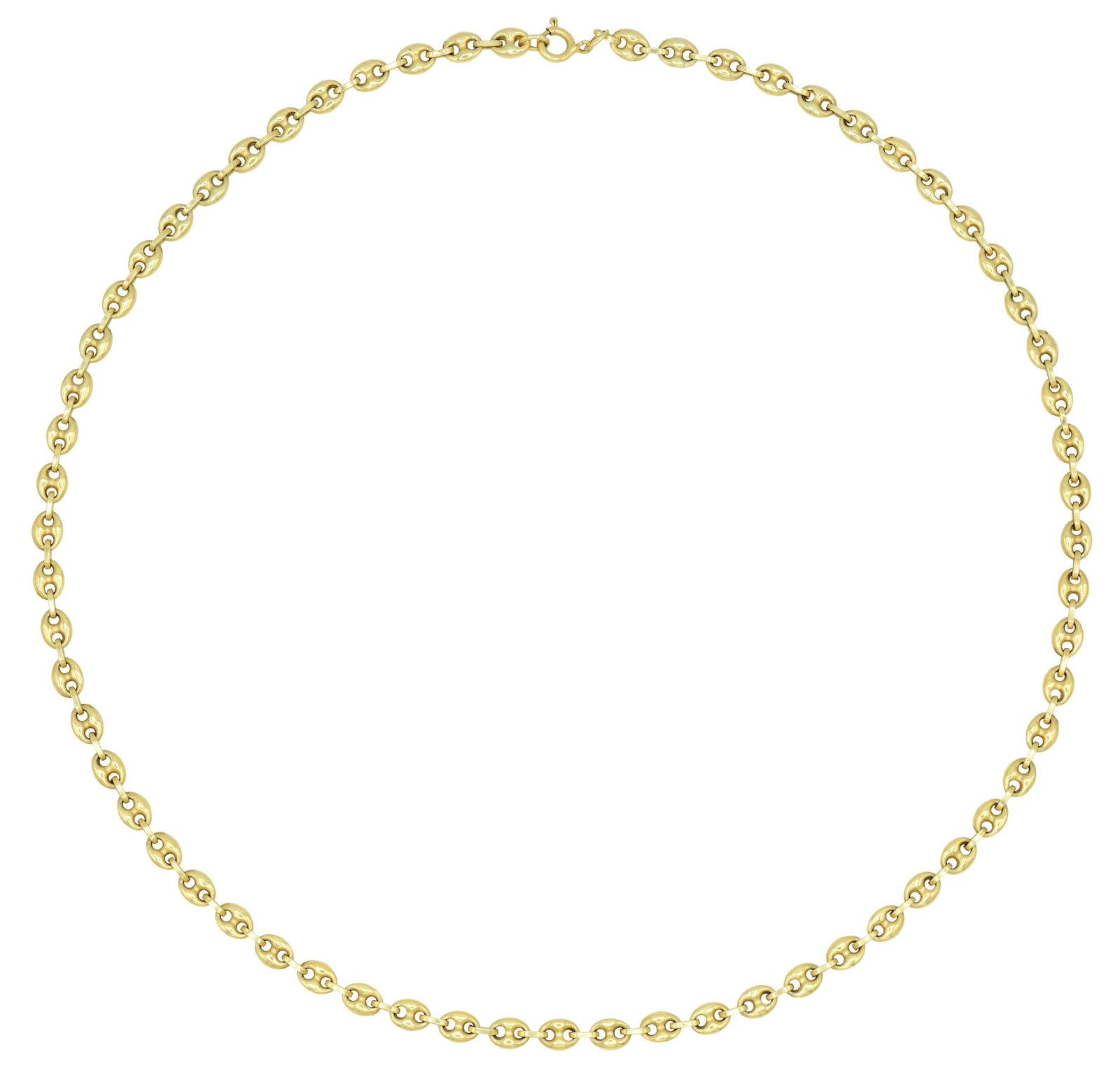 14K Yellow Gold Italian Puffed Anchor Mariner Chain Necklace: 14K Yellow Gold Italian Puffed Anchor Mariner Chain Necklace • 22 1/8 inches (length) • 30.7 dwt (total weight) Provenance: Private Collection, Connecticut Other Notes: Fontaine's Auction 