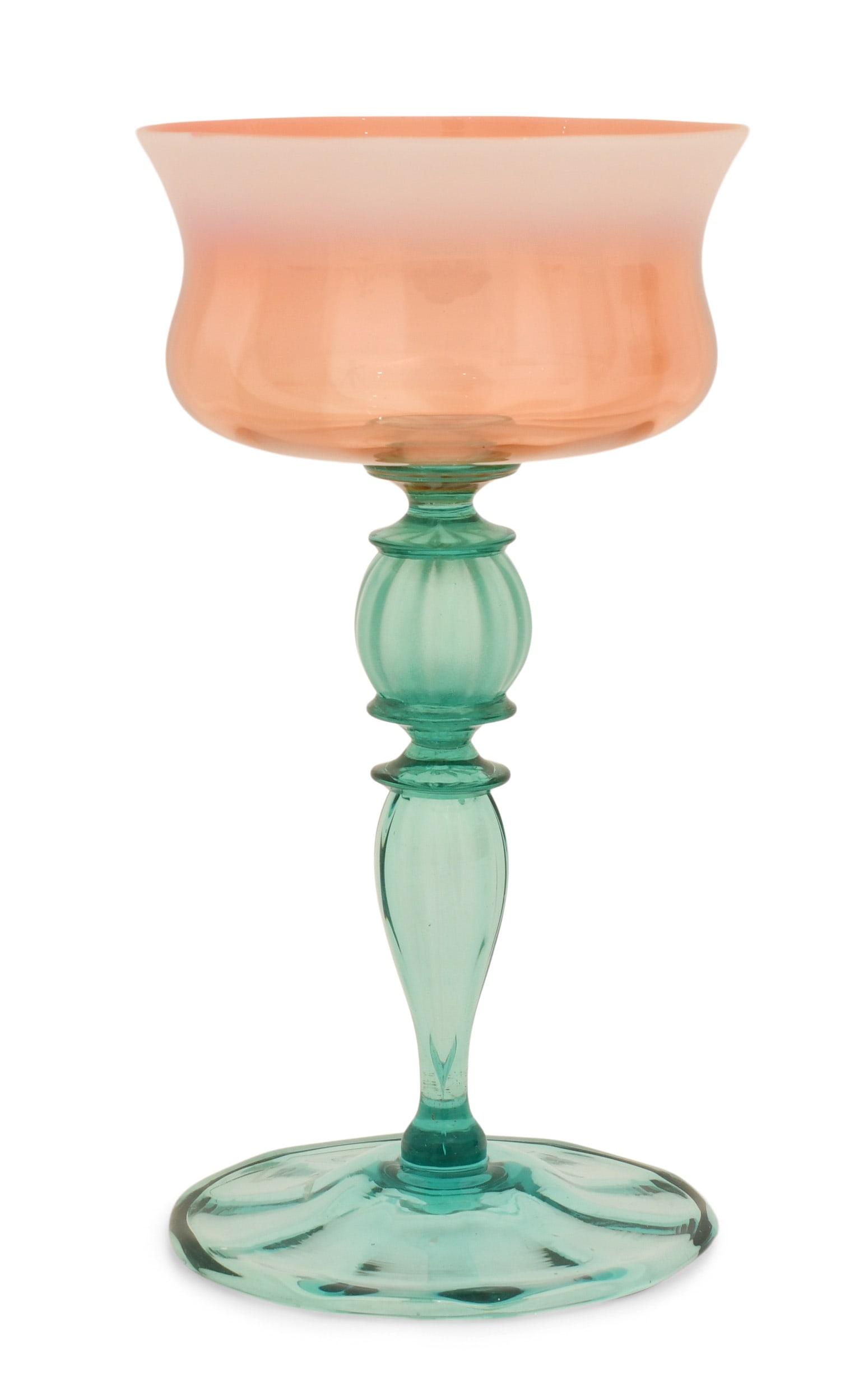 Tiffany Studios Blue & Pink Favrile Glass Goblet: Tiffany Studios Blue & Pink Goblet early 20th century favrile glass engraved "L.C.T. Favrile" 7 1/4 x 4 inches Provenance: Private Collection, New York Other Notes: Fontaine's Auction Gallery can