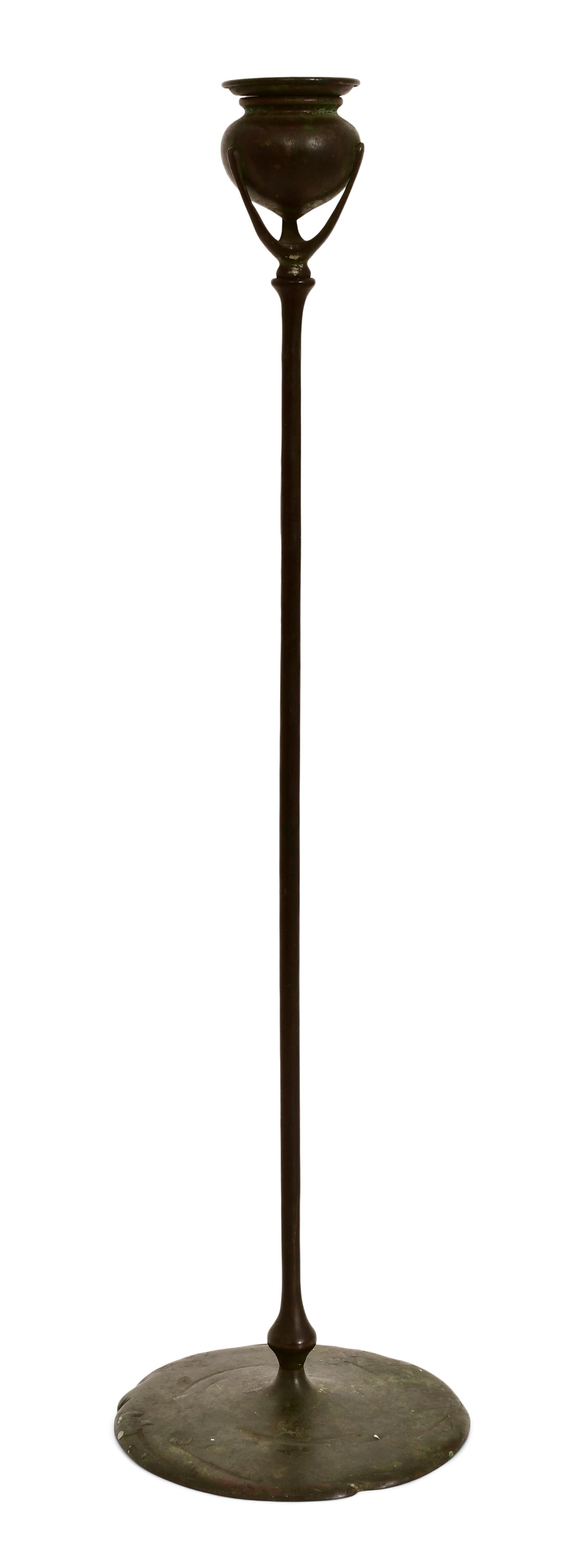 Tiffany Studios Candlestick: Tiffany Studios Candlestick circa 1910 patinated bronze impressed "Tiffany Studios, New York, 1213" 20 1/2 x 5 3/4 inches Provenance: Property from an Important Northeast Collection
