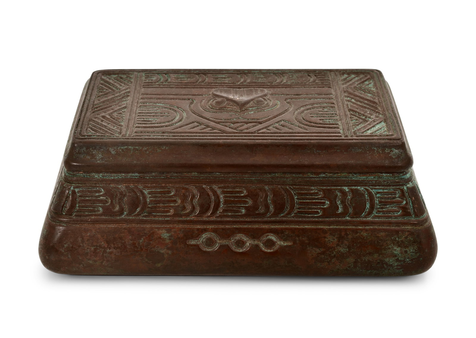 Tiffany Studios "American Indian" Stamp Box (1 of 1)