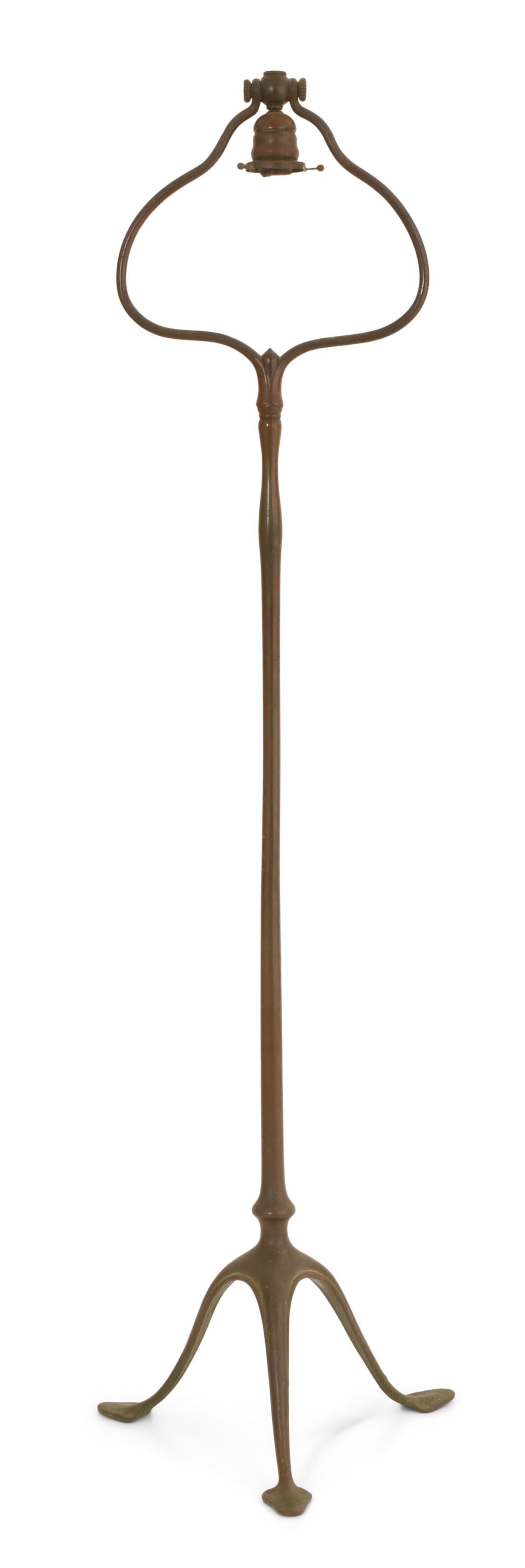 Tiffany Studios "Harp" Floor Lamp Base: Tiffany Studios "Harp" Floor Lamp Base circa 1910 patinated bronze impressed "Tiffany Studios, New York, 423 S209" 55 x 15 x 13 inches Provenance: Private Collection, Massachusetts