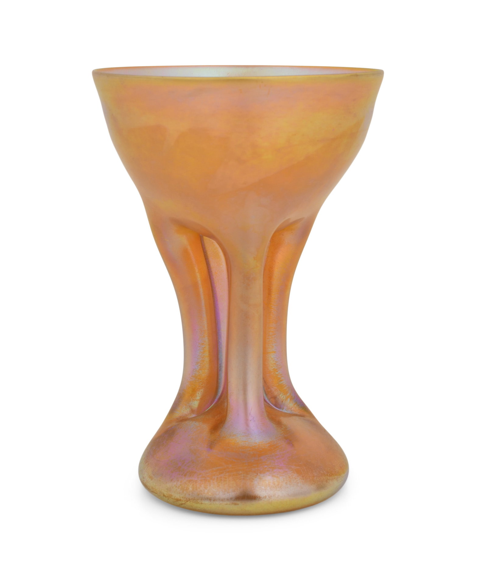 Tiffany Studios Favrile Glass Vase: Tiffany Studios Vase circa 1910 favrile glass engraved "L.C.T." 5 1/4 x 3 1/2 inches Provenance: Private Collection, Midwest