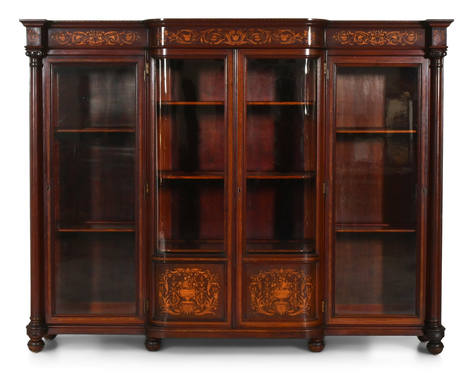 Attr. R.J. Horner & Co. Inlaid Mahogany Four-Door Bookcase (1 of 9)