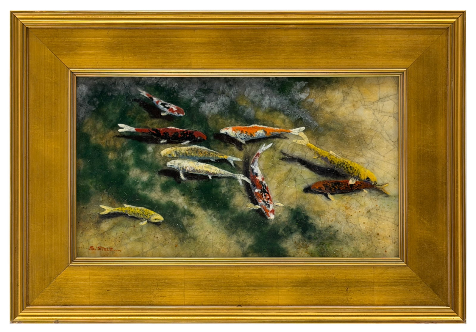 Stelz Studios Pate de Verre Plaque, "Study of Koi" (1 of 1)