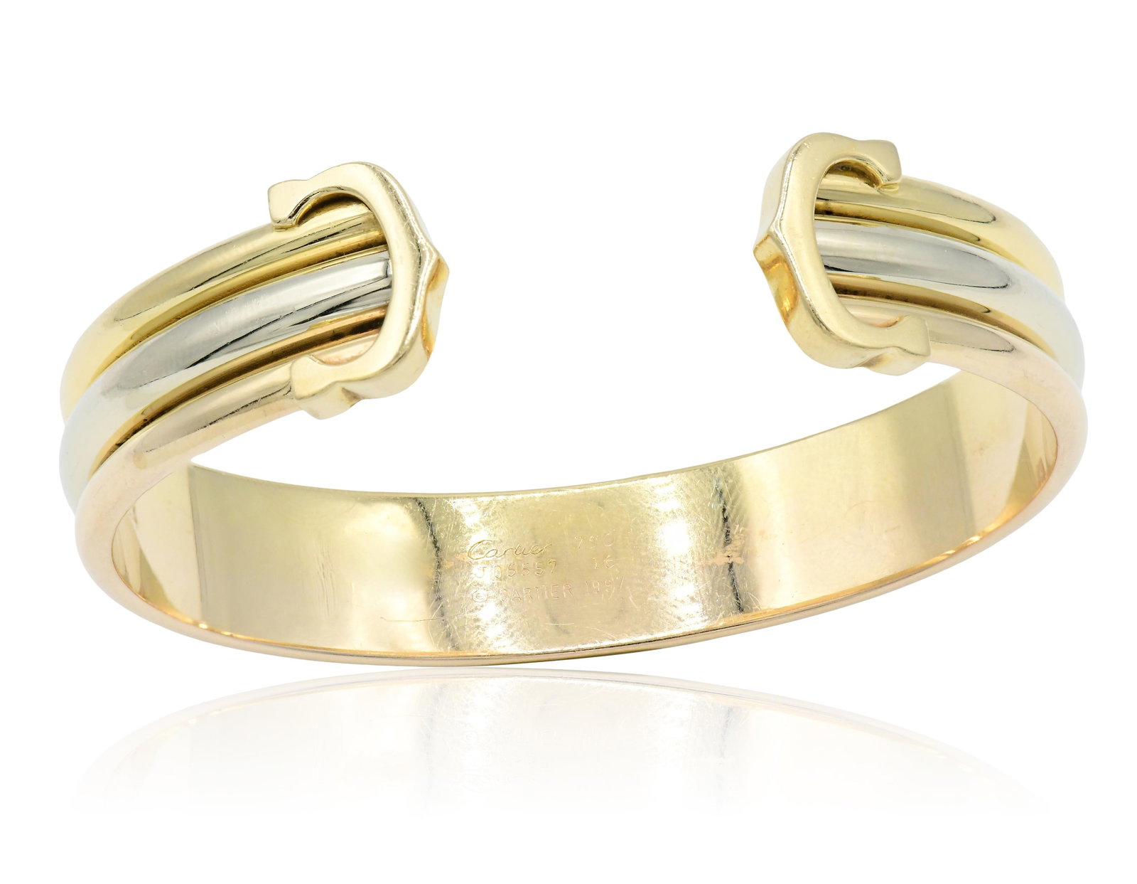 Cartier 18K Gold 'Double C' Cuff Bracelet (1 of 1)